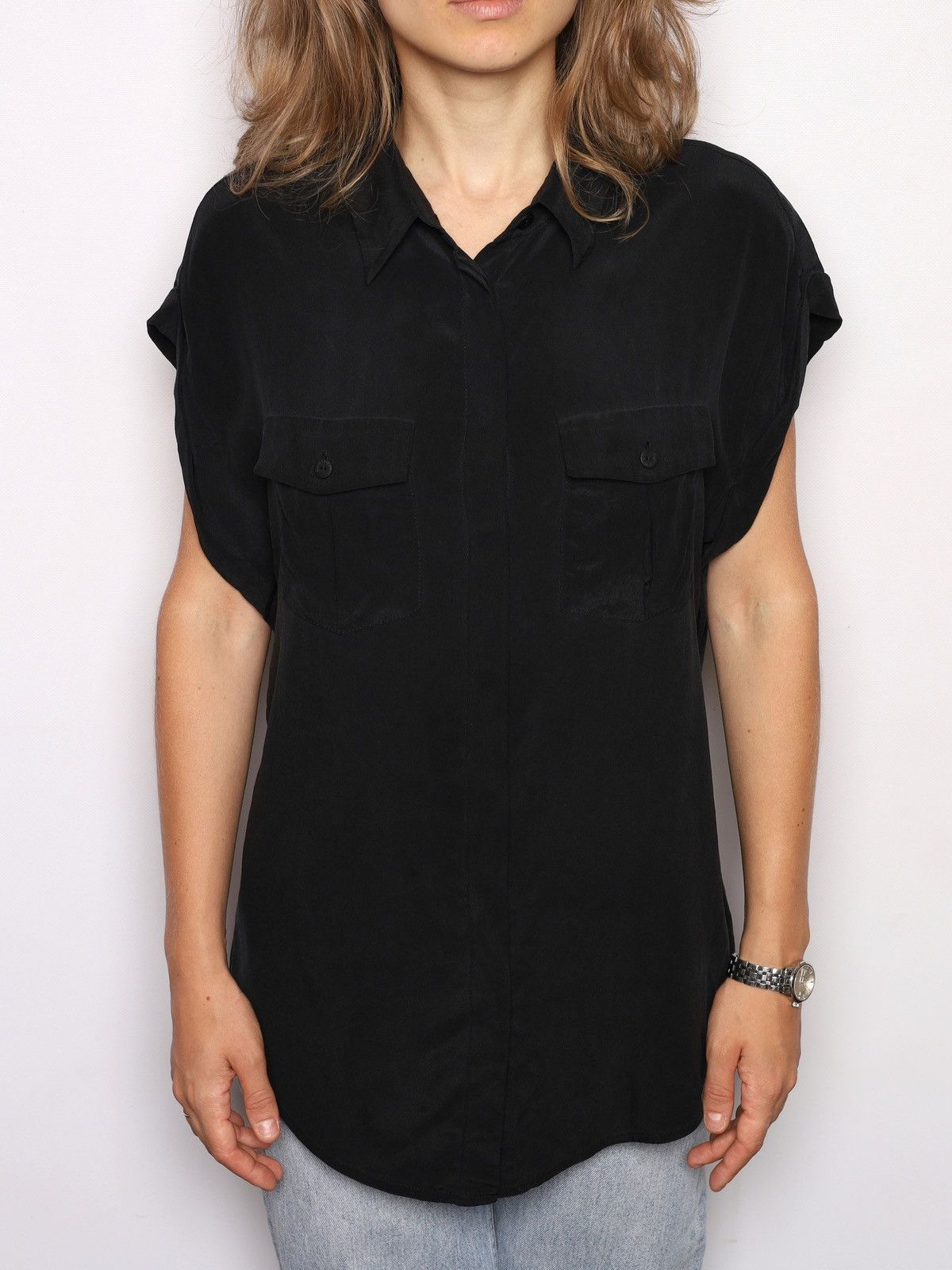 Zimmermann Zimmermann Washed Silk Black Top Shirt Size M / US 6-8 / IT 42-44 - 3 Thumbnail