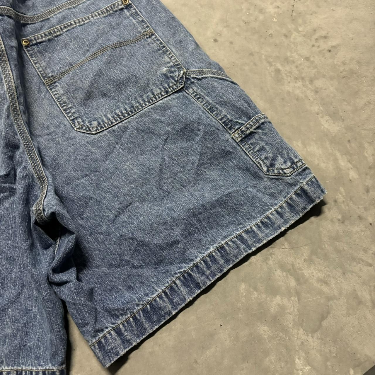 Japanese Brand × Vintage Crazy Vintage Y2K/2000s Grunge Skater Carpenter Jean Shorts Jorts! Size US 38 / EU 54 - 5 Thumbnail