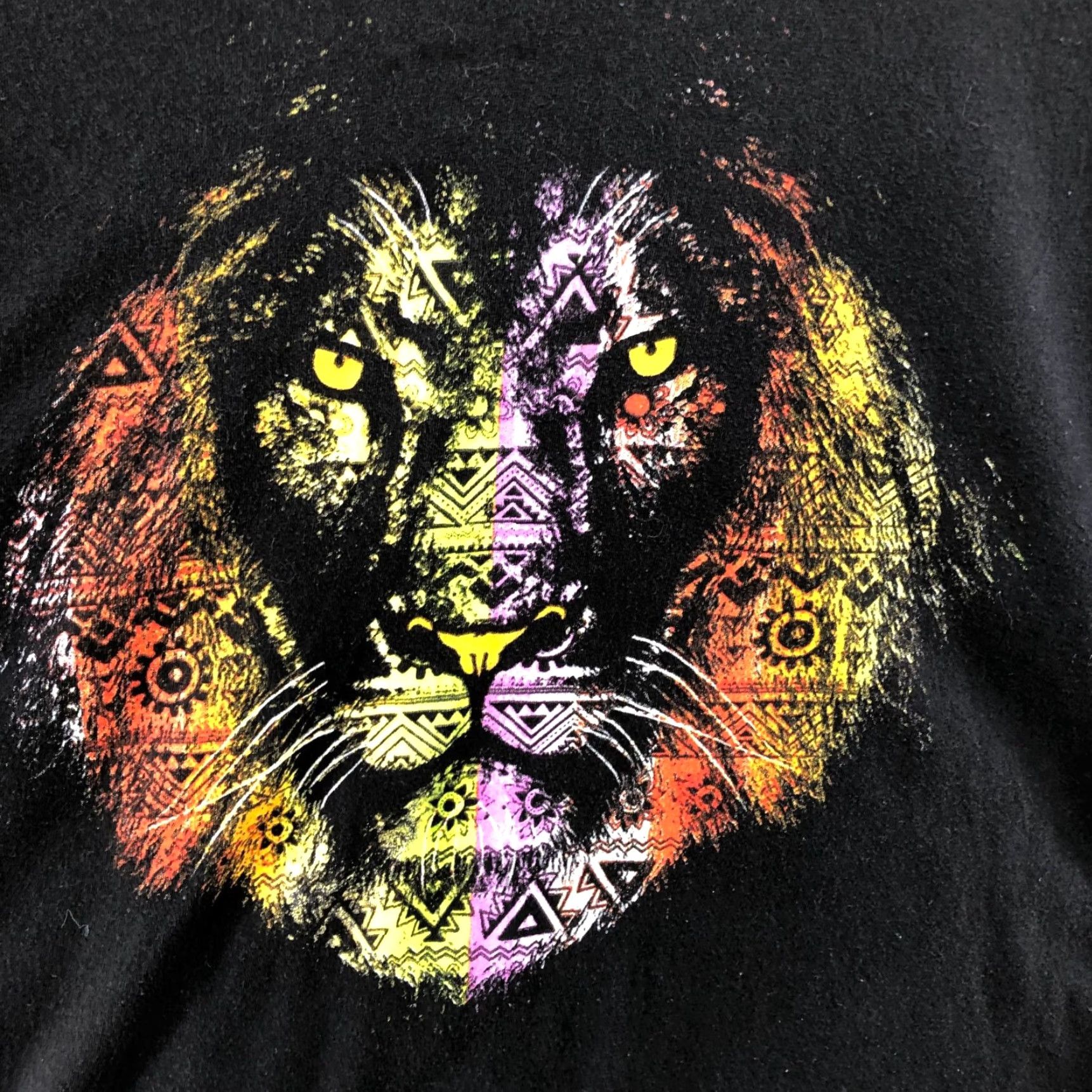 Mad Engine Mad Engine Lion King Aztec Graphic T-Shirt Black Mens Large L Size US L / EU 52-54 / 3 - 6 Thumbnail