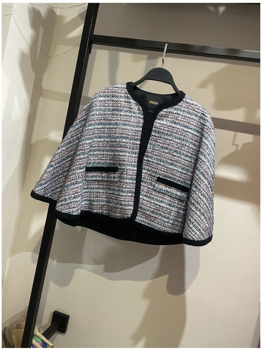 Maje New Maje Tweed cape with contrasting trim Size M / US 6-8 / IT 42-44 - 7 Thumbnail