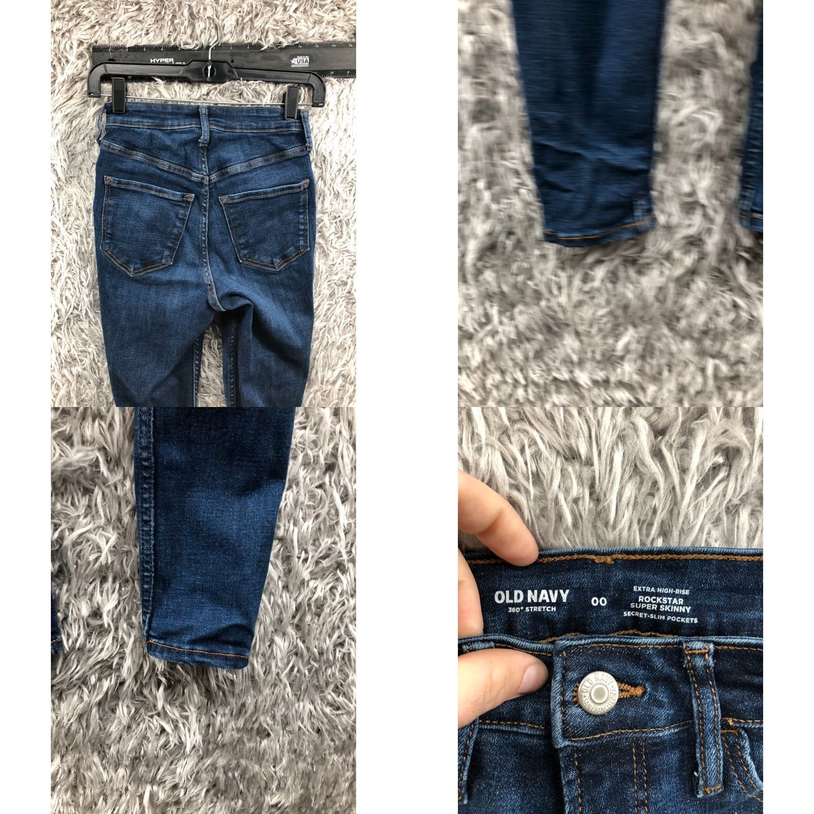 Old Navy VINTAGE Old Navy Extra High Rise Super Skinny Jeans 00 Womens Medium Blue Size 24" / US 00 / IT 34 - 8 Thumbnail