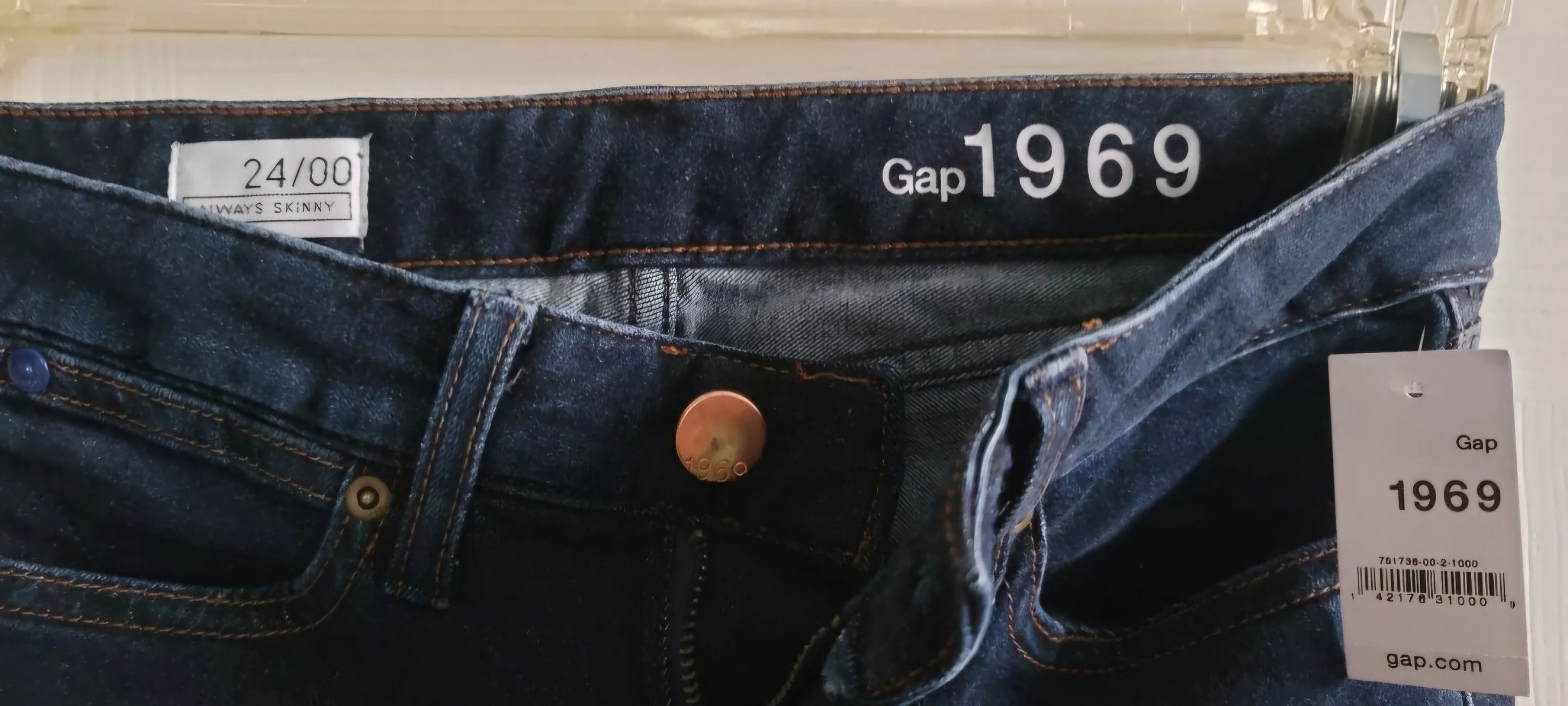 Gap New With Tags GAP Dark Wash Always Skinny 1969 Jeans 24/00 Size 24" / US 00 / IT 34 - 3 Thumbnail