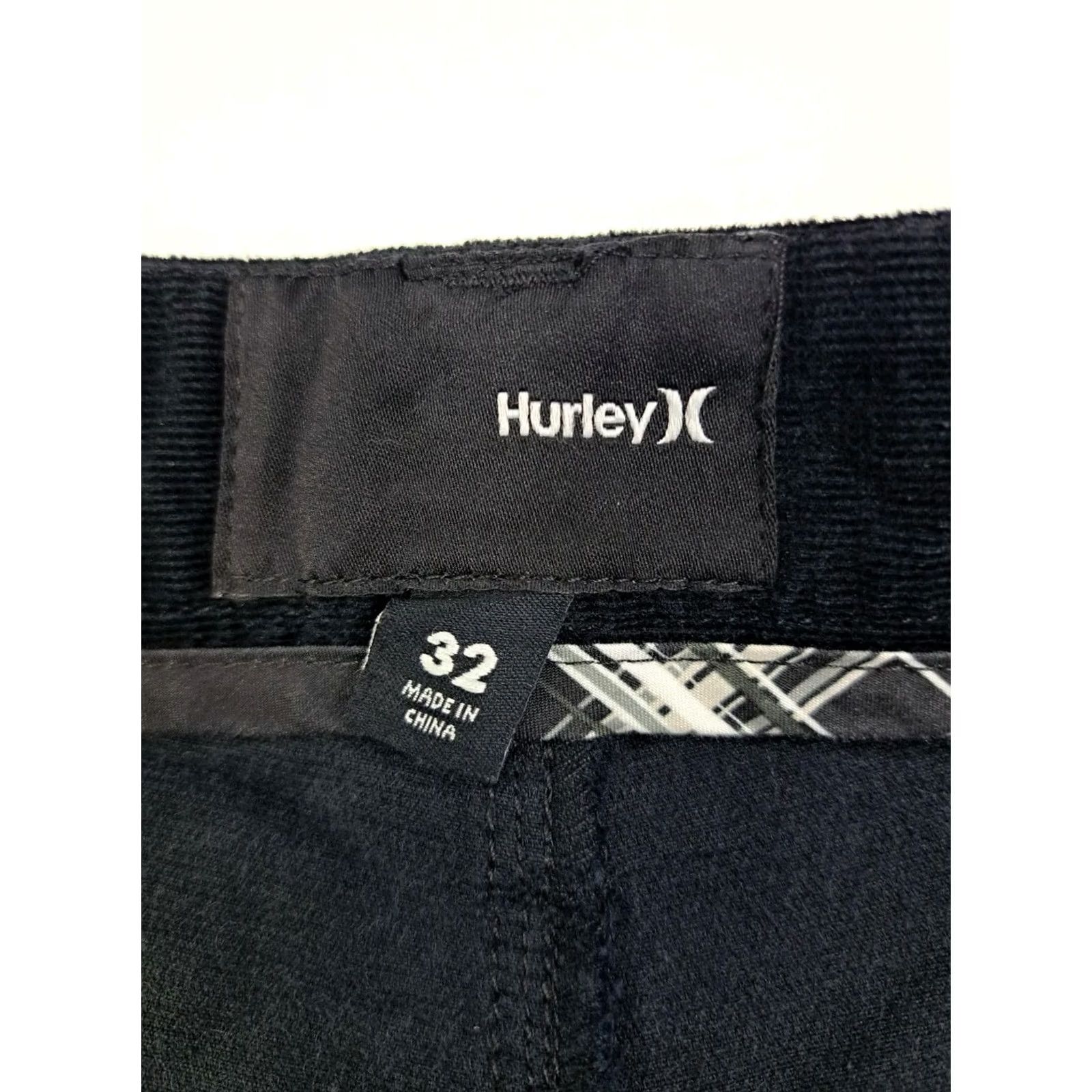 Hurley Hurley Mens Corduroy Black Chino Shorts Pockets Size 32 Regular Inseam 9in Zipper Button Logo Front Casual Beach Summer Spring Fall Chino Mens Size US 32 / EU 48 - 2 Thumbnail