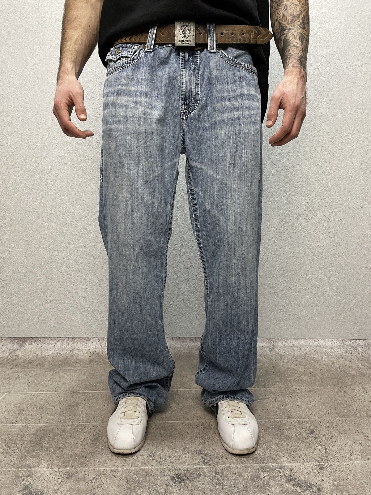 True Religion Vintage Y2K Big Star Like True Religion Y2K Distressed Jeans Size US 36 / EU 52 - 15 Thumbnail