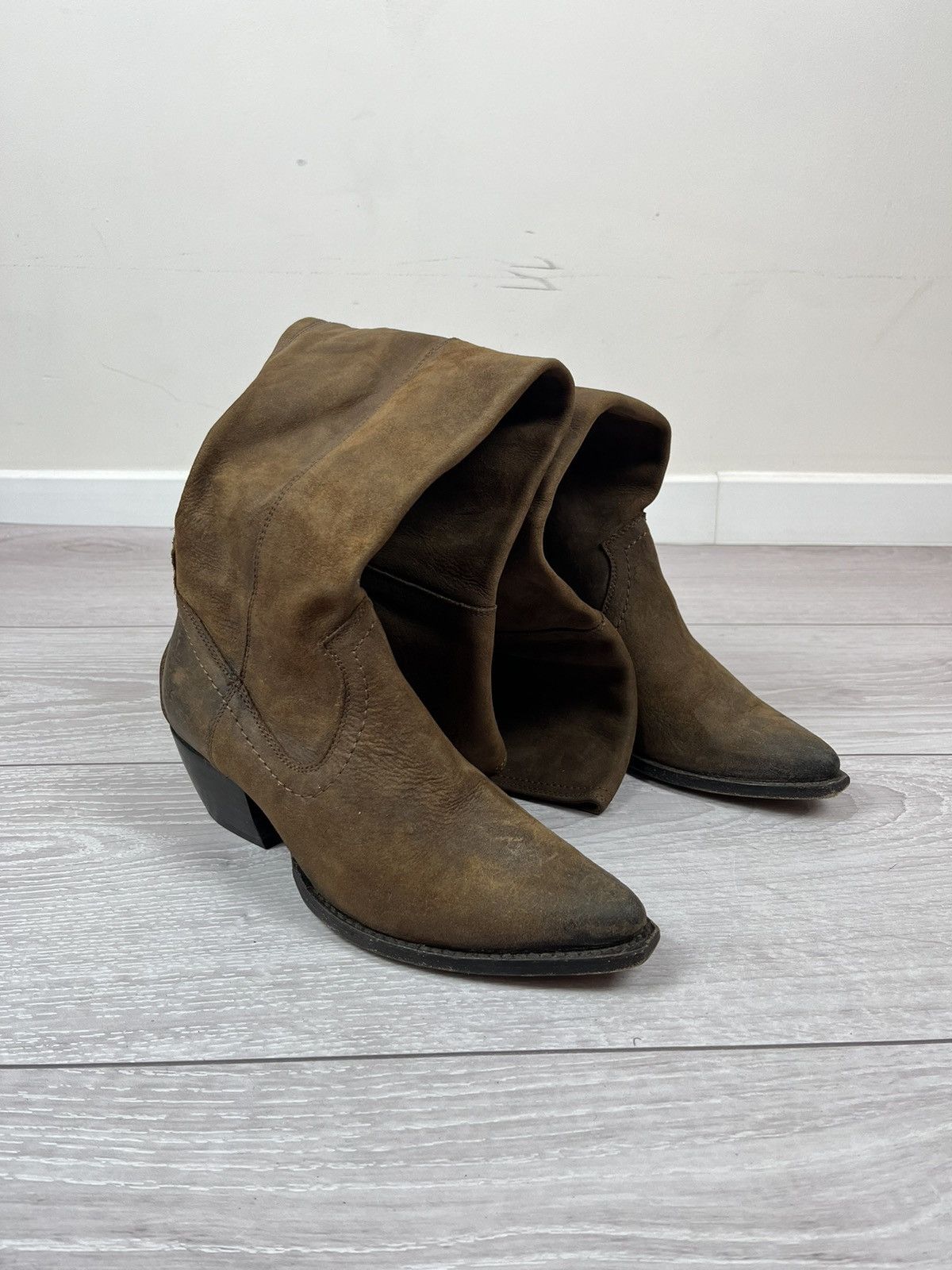 Frye Frye USA Brown Suede High Knee Rancho Womens Boots Size US 7.5 / IT 37.5 - 2 Thumbnail