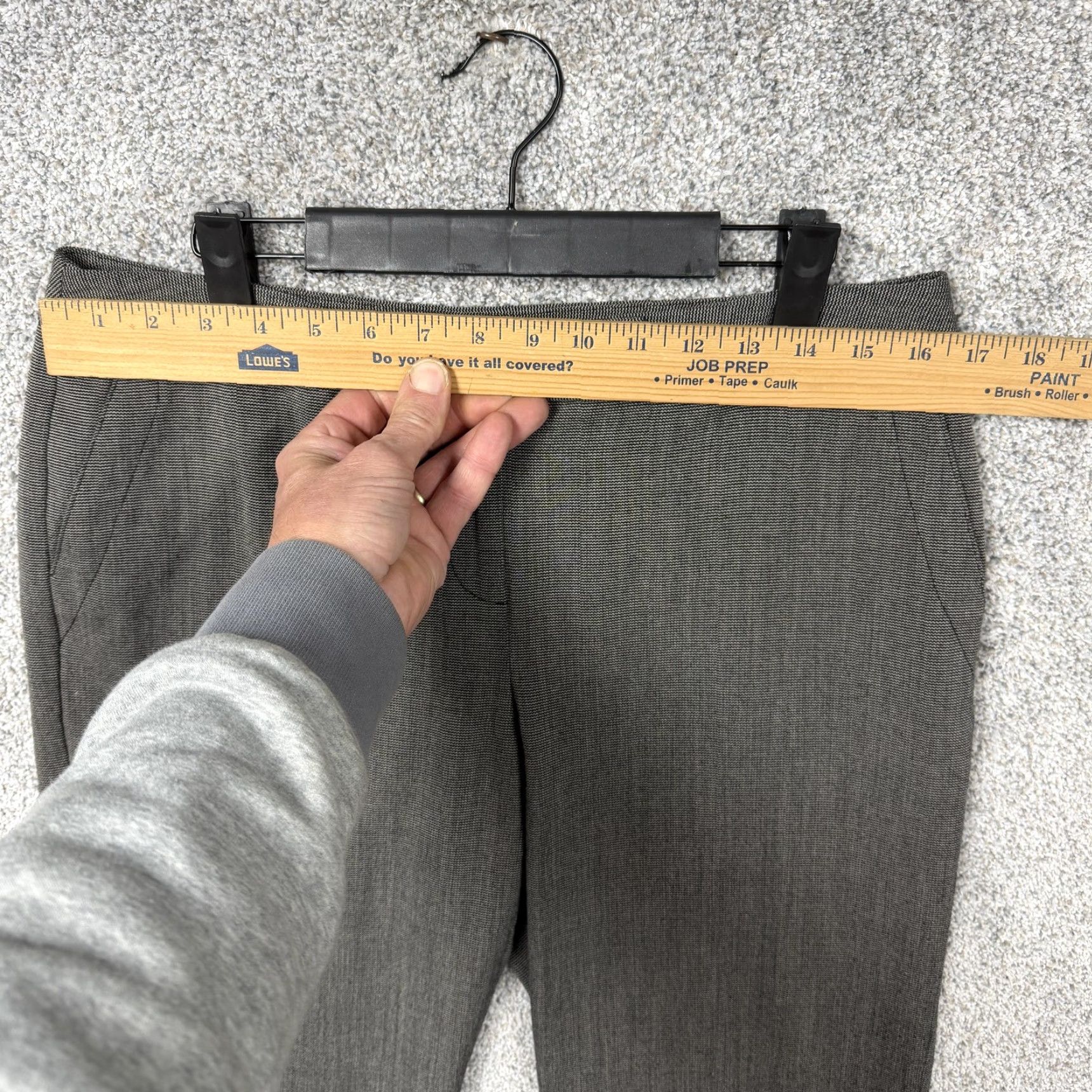 Vintage Rafaella Dress Pants Womens 12P Petite Gray Straight Leg Stretch Office Career Pants Size 34" / US 12 / IT 48 - 2 Thumbnail