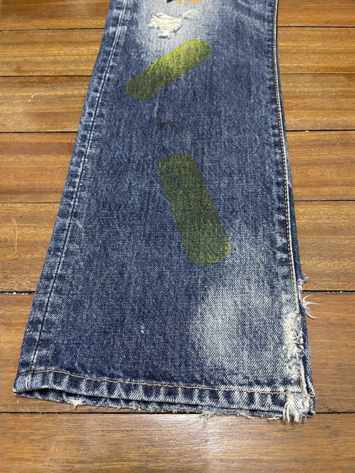 Japanese Brand Rare Vintage Brand RNA Slang From Chaos Painting Jeans 1990s Size US 30 / EU 46 - 5 Thumbnail
