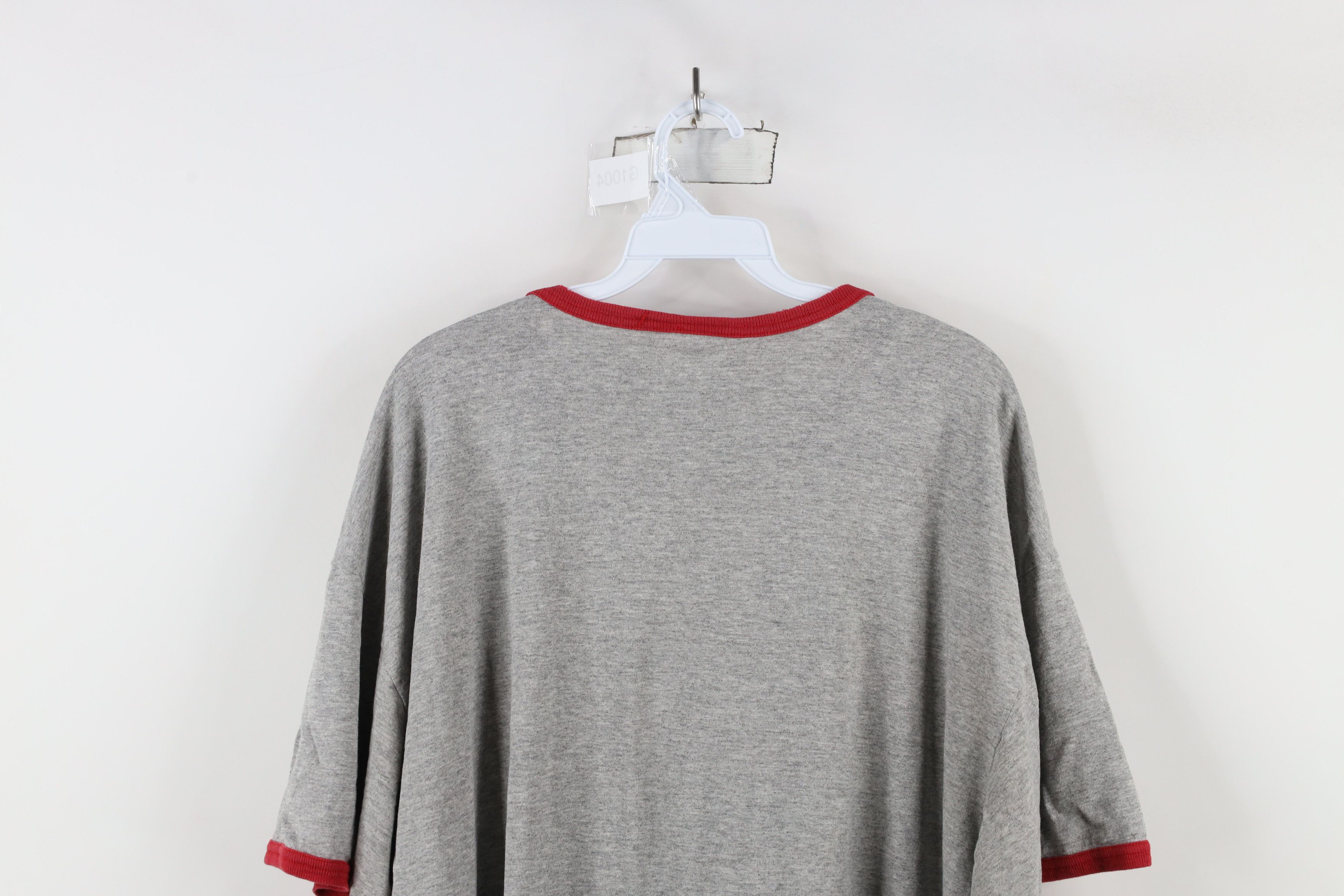 Nike × Vintage Vintage 90s Nike Scott Mini Swoosh Ringer T-Shirt Gray Size US XXL / EU 58 / 5 - 13 Thumbnail