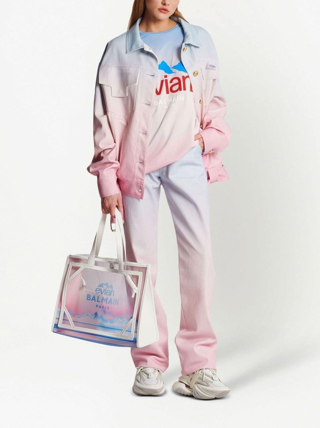Balmain o1y0625 T-Shirt in Pink/Blue Size XS / US 0-2 / IT 36-38 - 4 Thumbnail