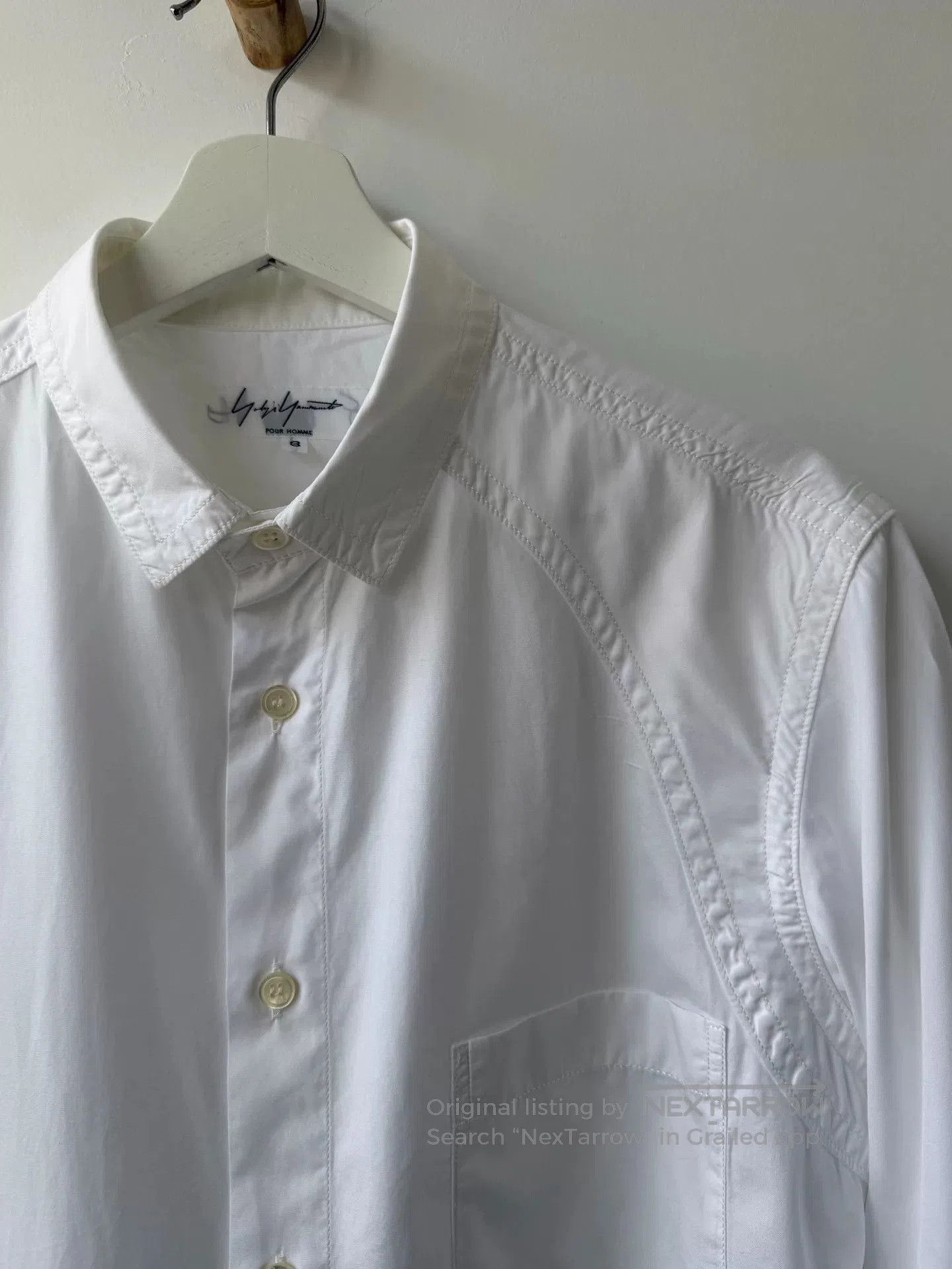 Yohji Yamamoto Yohji Yamamoto Pour Homme White Shirt. Size US L / EU 52-54 / 3 - 3 Thumbnail