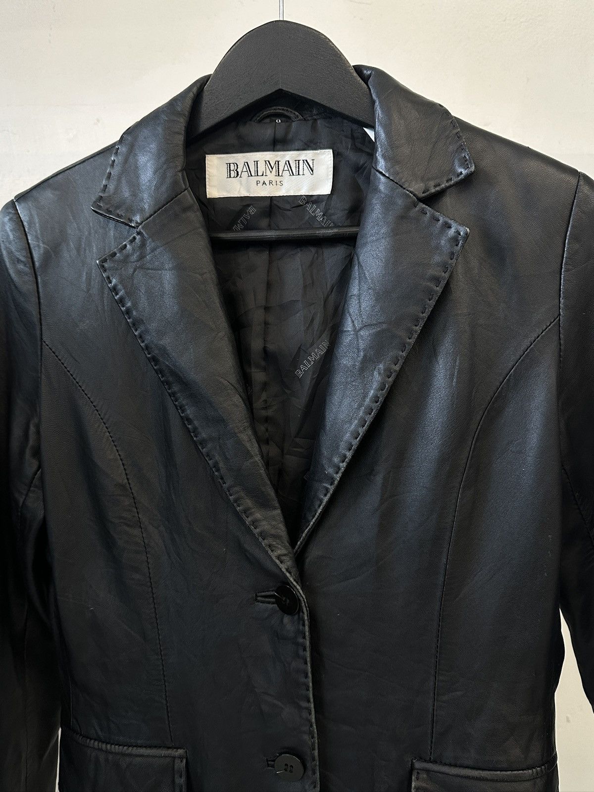 Balmain Balmain Paris Vintage Lambskin Leather Blazer Size S / US 4 / IT 40 - 2 Thumbnail