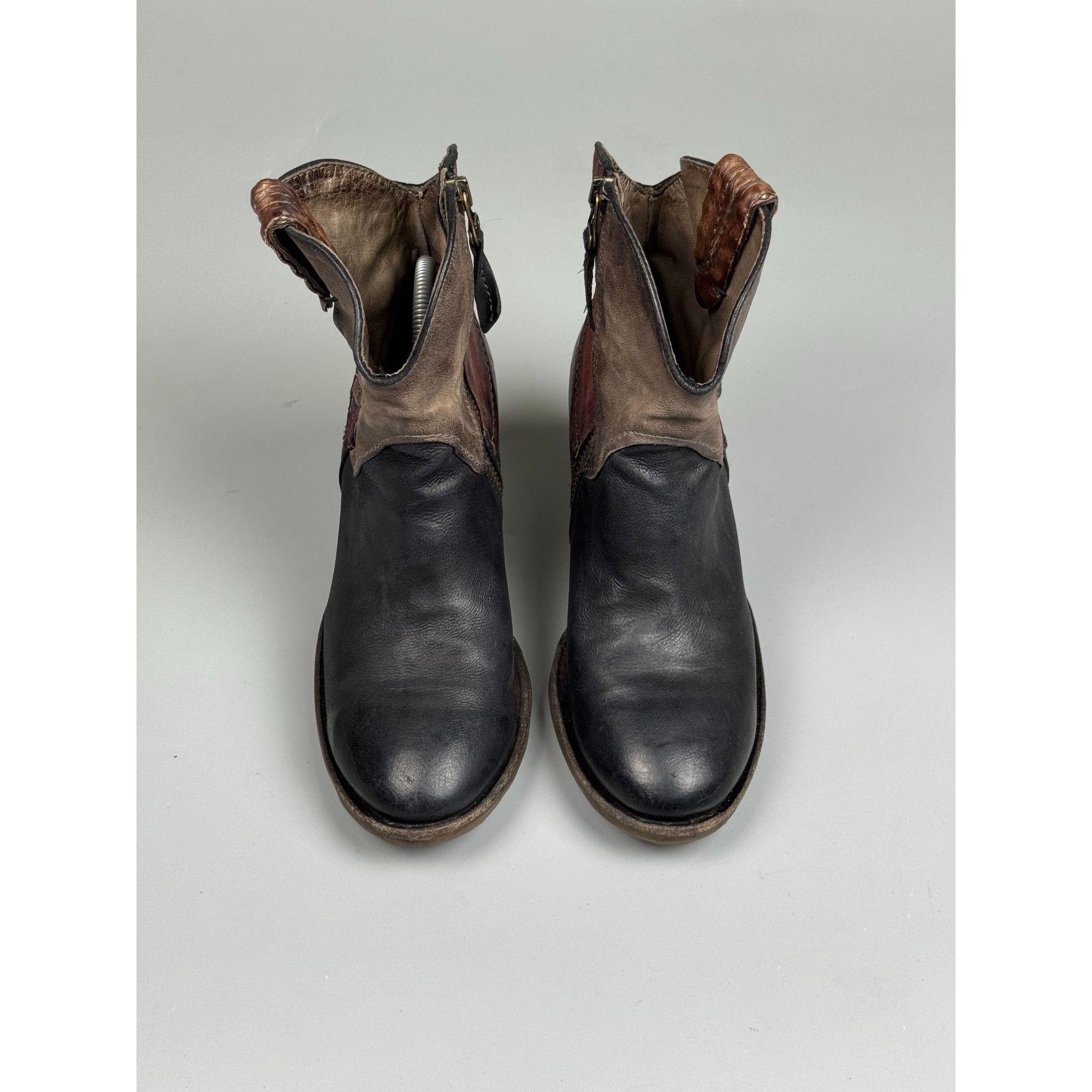 A.S.98 A.S.98 Airstep Leather Ankle Western Patchwork Boots (YG027) Size US 7 / IT 37 - 4 Thumbnail