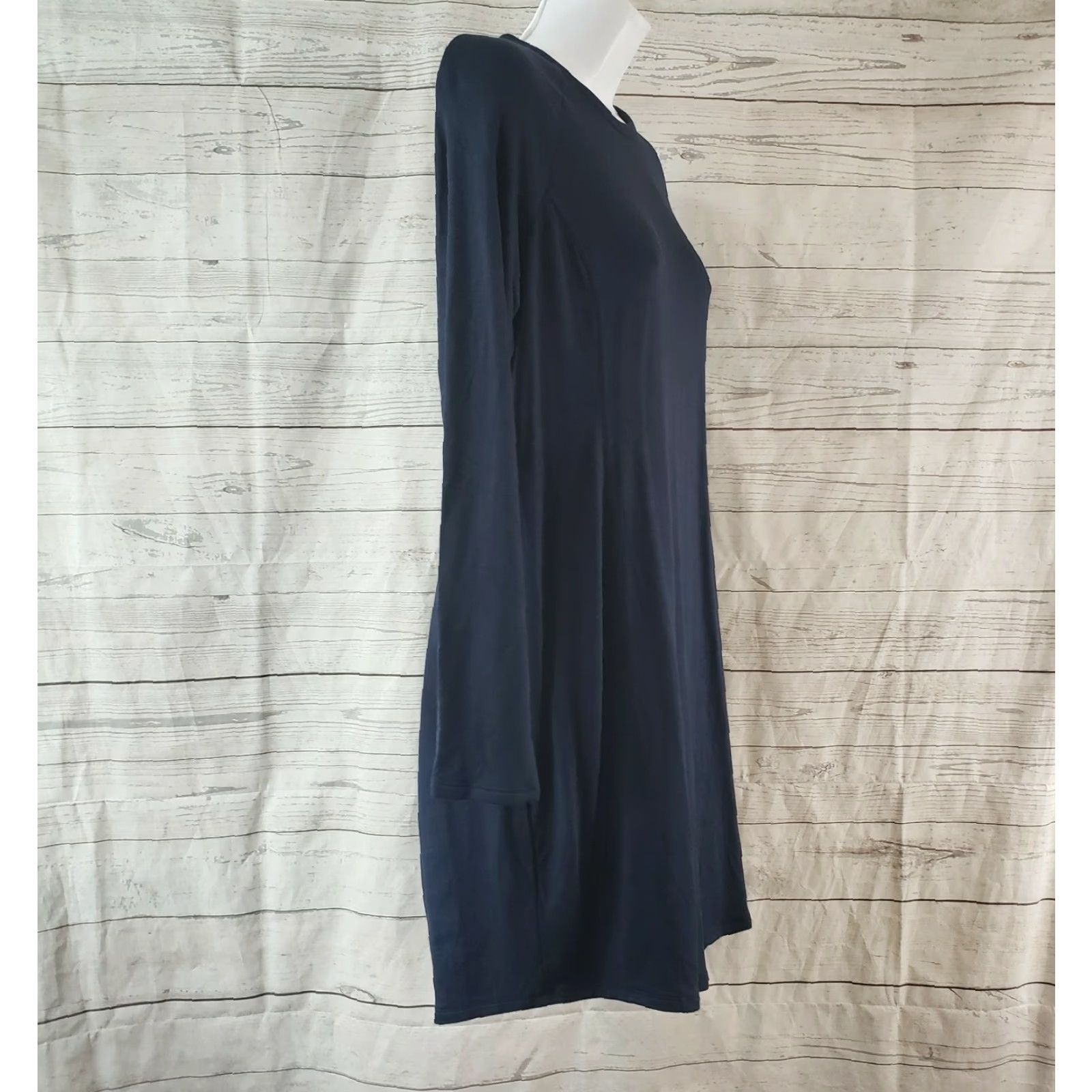 Vintage Purejill Womens Tunic Dress Solid Blue Long Sleeve Rayon Blend Size S Size S / US 4 / IT 40 - 3 Thumbnail