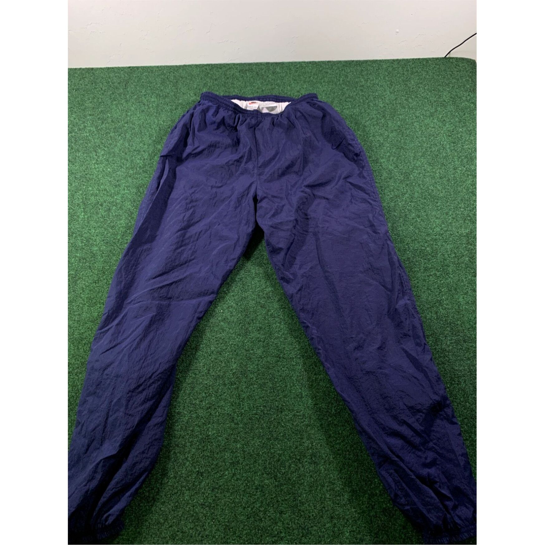 Nike Vintage 90s Nike Navy Silver Tag Running Pants Mens L Navy Nylon Joggers Size US 36 / EU 52 - 1 Thumbnail