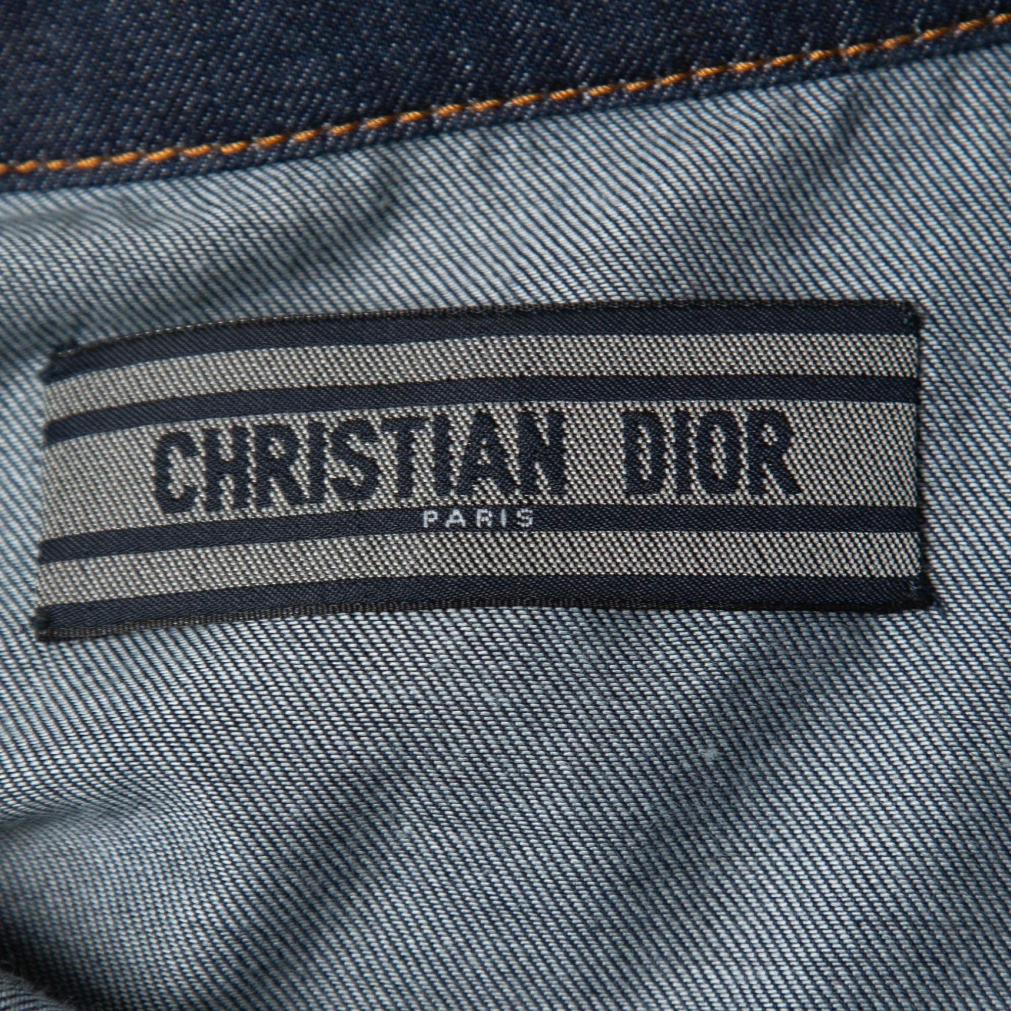 Dior Dior Blue Denim Couture Belted Shirt SZ 4 NWT MSRP $2350 Size XS / US 0-2 / IT 36-38 - 4 Thumbnail