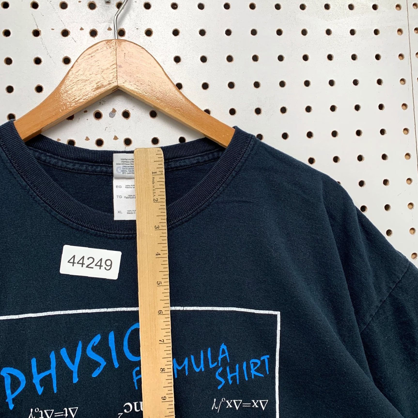 Gildan VINTAGE Funny Physics School T Shirt Mens XL Navy Blue Formula Graohic Tee Size US XL / EU 56 / 4 - 7 Thumbnail