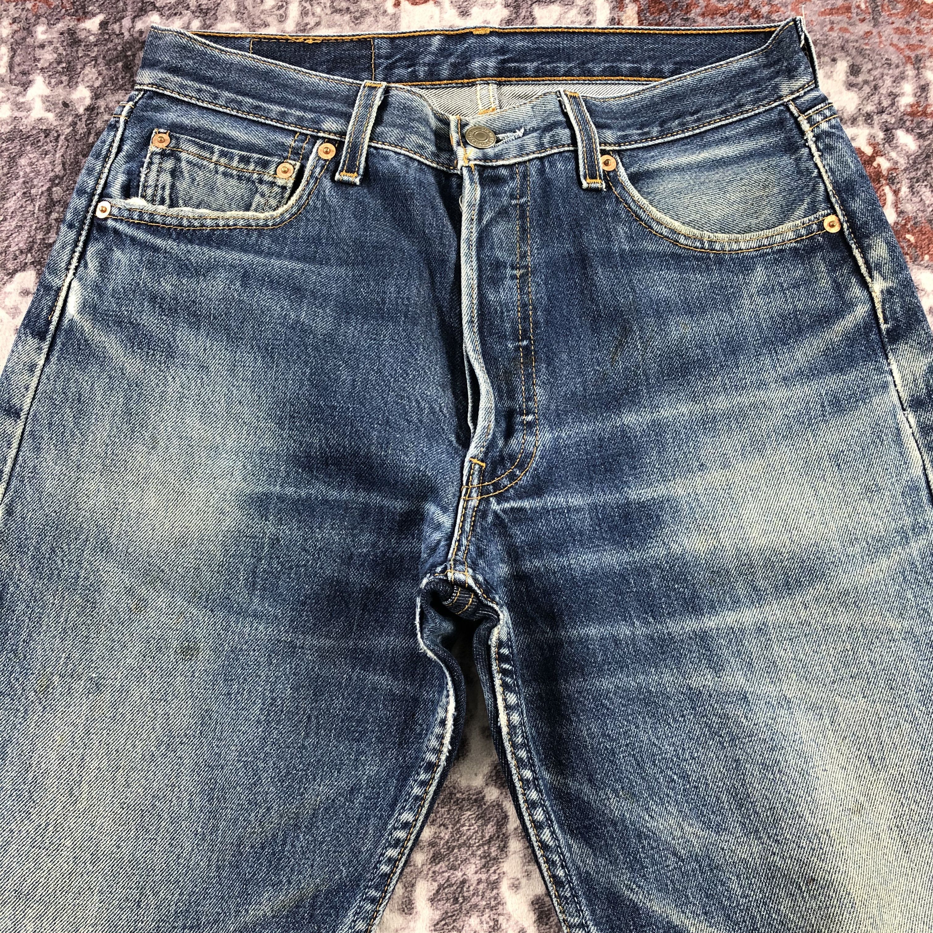 Levi's 90s Vintage Blue Wash Levis 501 Jeans-JM2804 Size US 29 - 3 Thumbnail