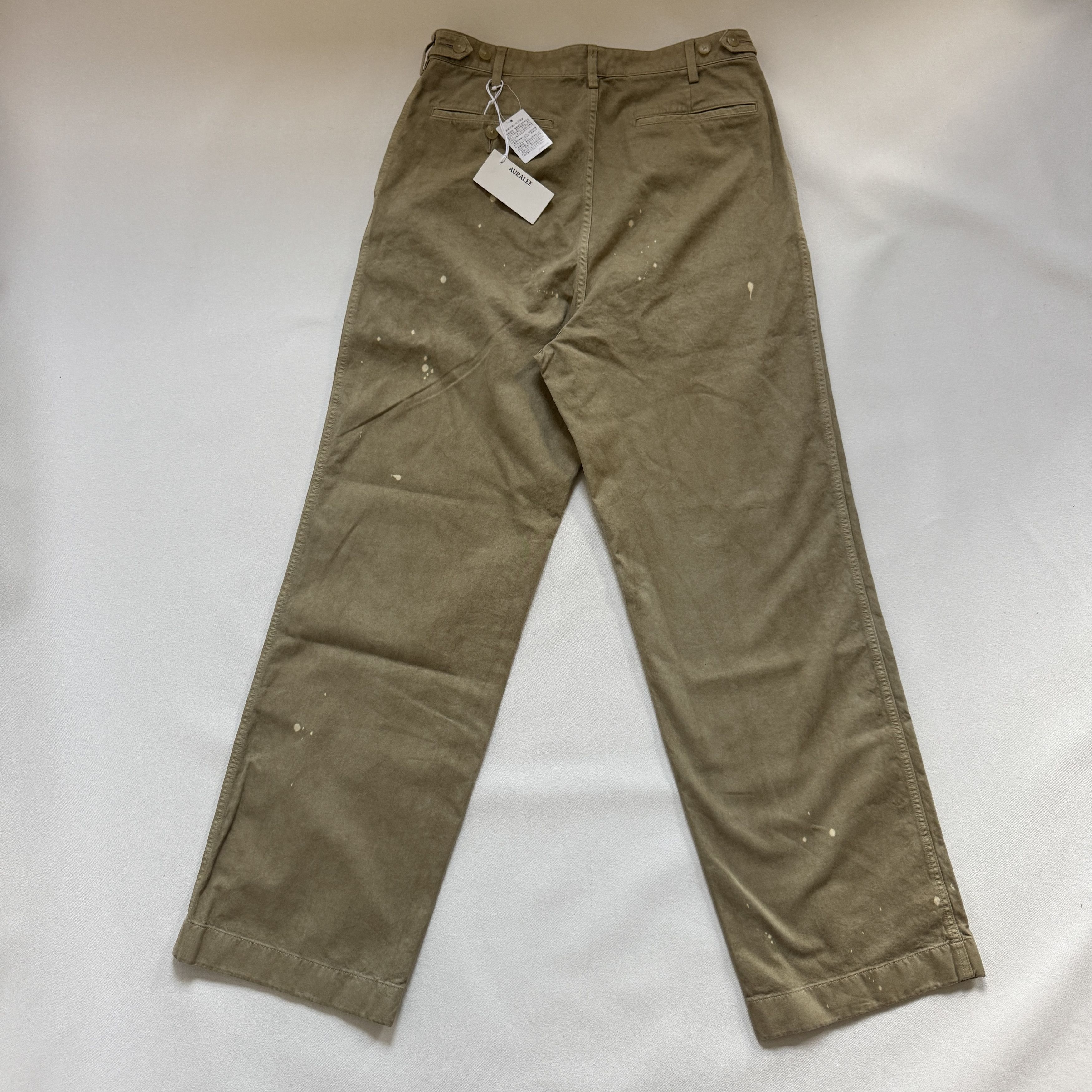 Auralee AURALEE Garment-Dyed Finx Light Chino One-Tuck Wide Pants Size US 32 / EU 48 - 2 Thumbnail