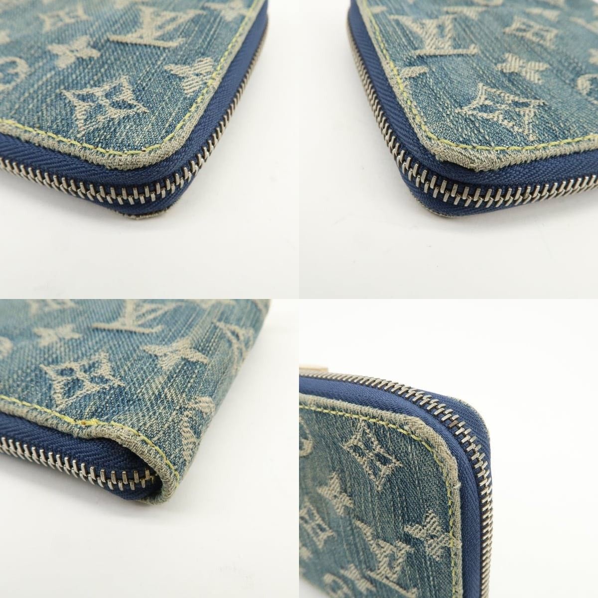 Louis Vuitton Louis Vuitton Monogram Denim Mini Zippy Wallet Blue Size ONE SIZE - 4 Thumbnail