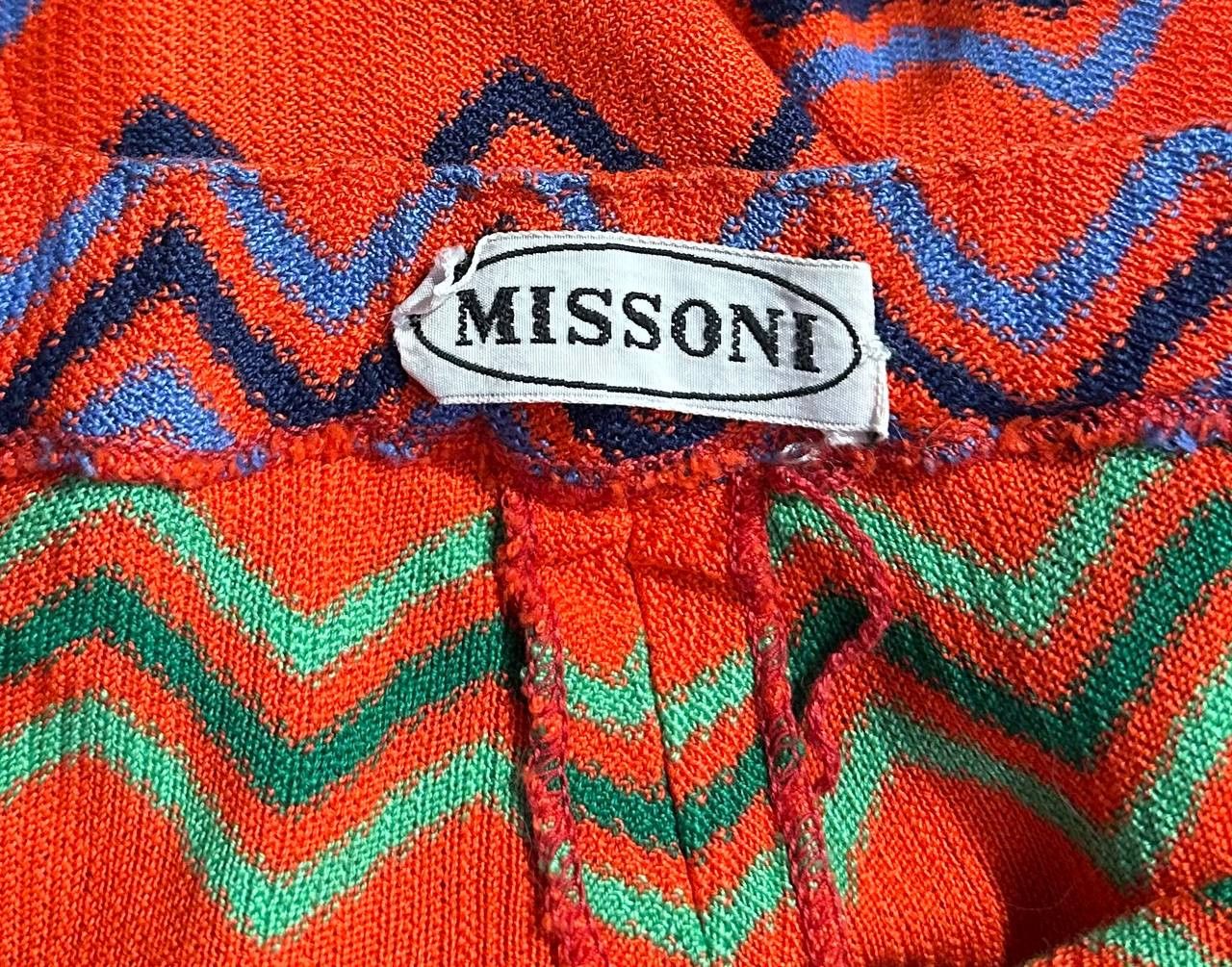 Missoni × Vintage MISSONI vintage Zigzag Pattern Flare Skirt red waves Size 22" - 8 Thumbnail