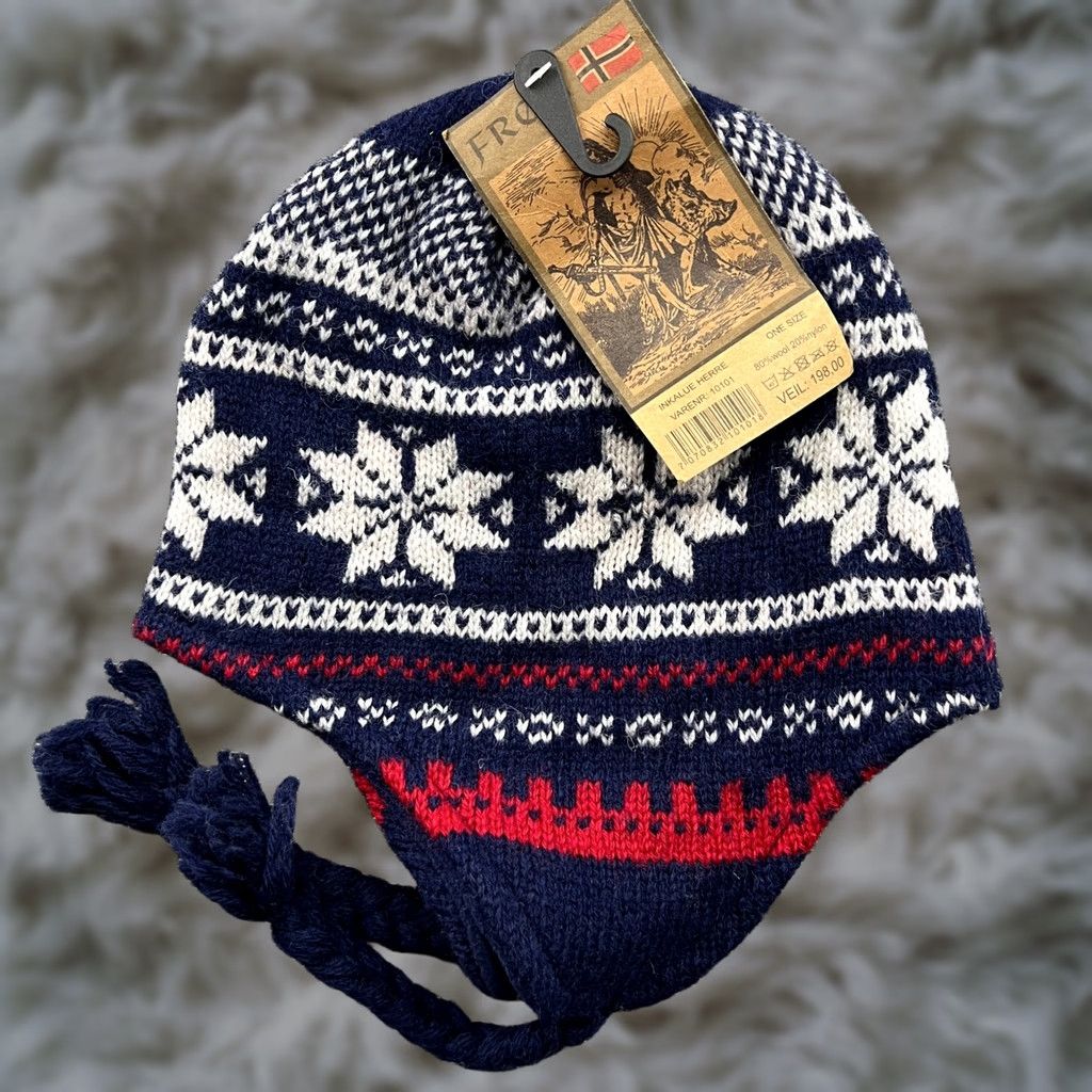 Vintage Froy Trapper Hat One Size Ushanka Fair Isle Nordic Beanie Unisex Adults Ear Flap Insulated Wool Knit Size ONE SIZE - 1 Thumbnail