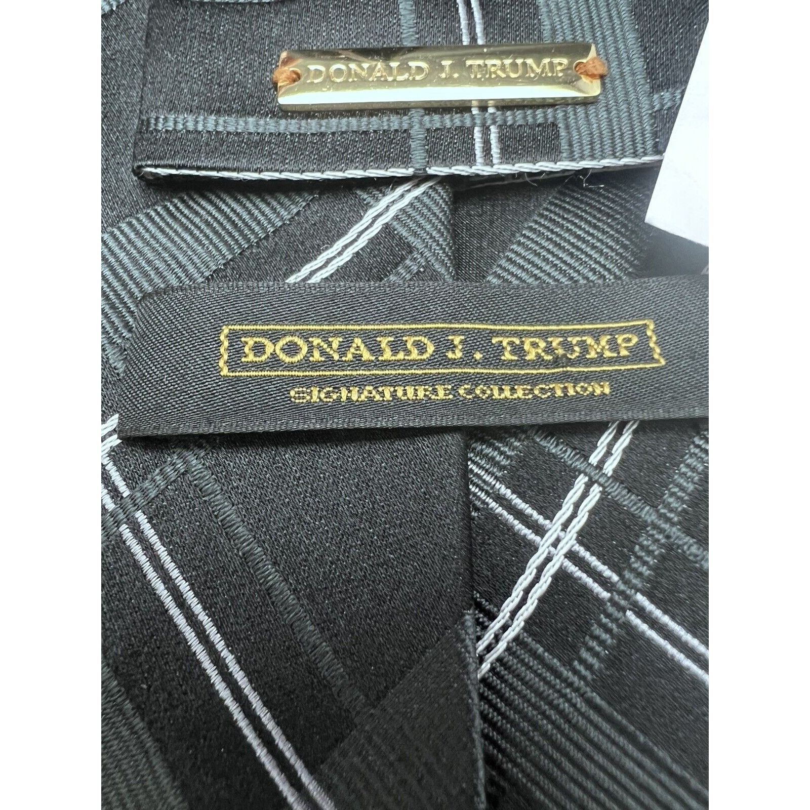Donald Trump Donald J Trump Signature Collection Black Geometric 100% Sil Size ONE SIZE - 4 Thumbnail