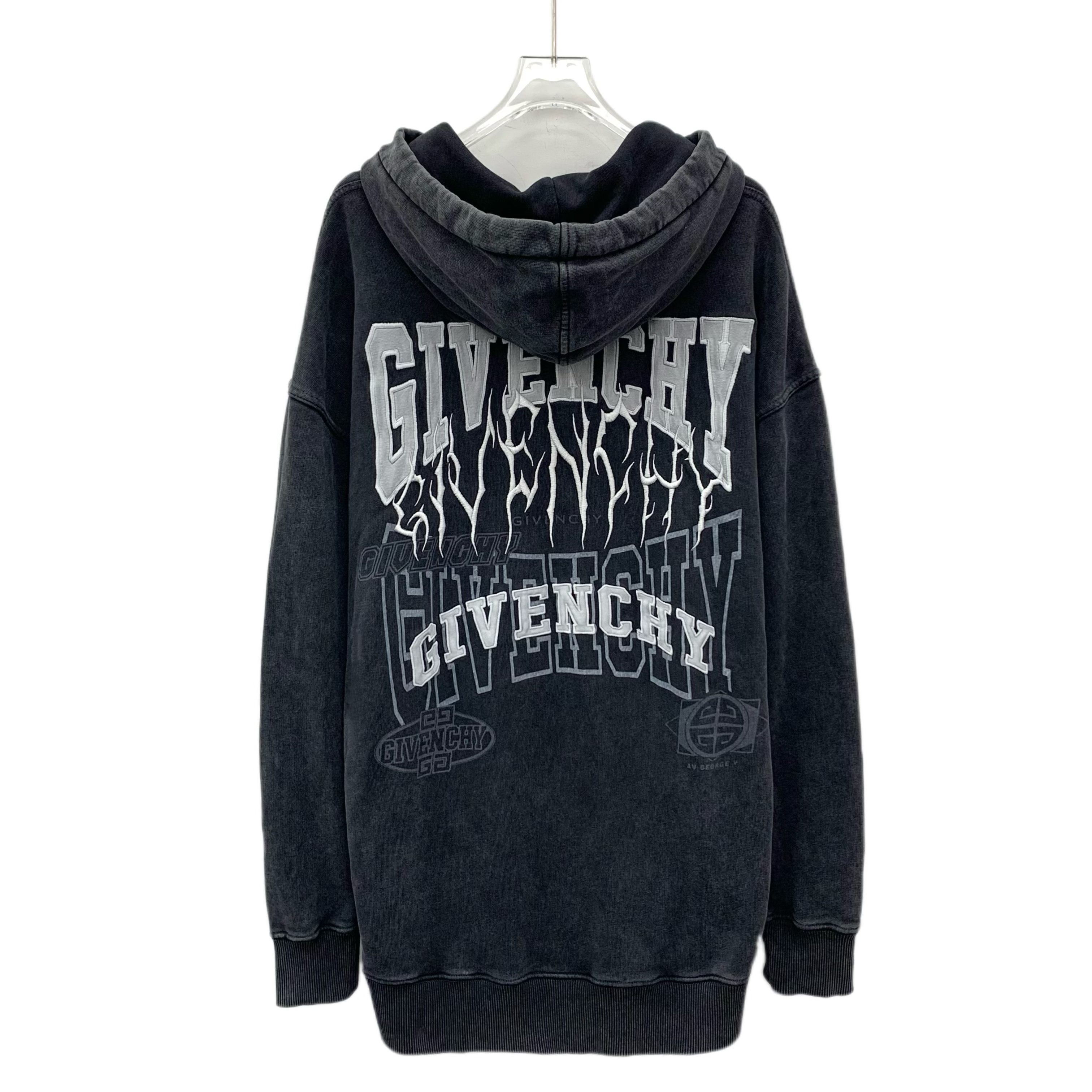 Givenchy Givenchy Distressed Logo Hoodie Black (S) Size US S / EU 44-46 / 1 - 2 Thumbnail