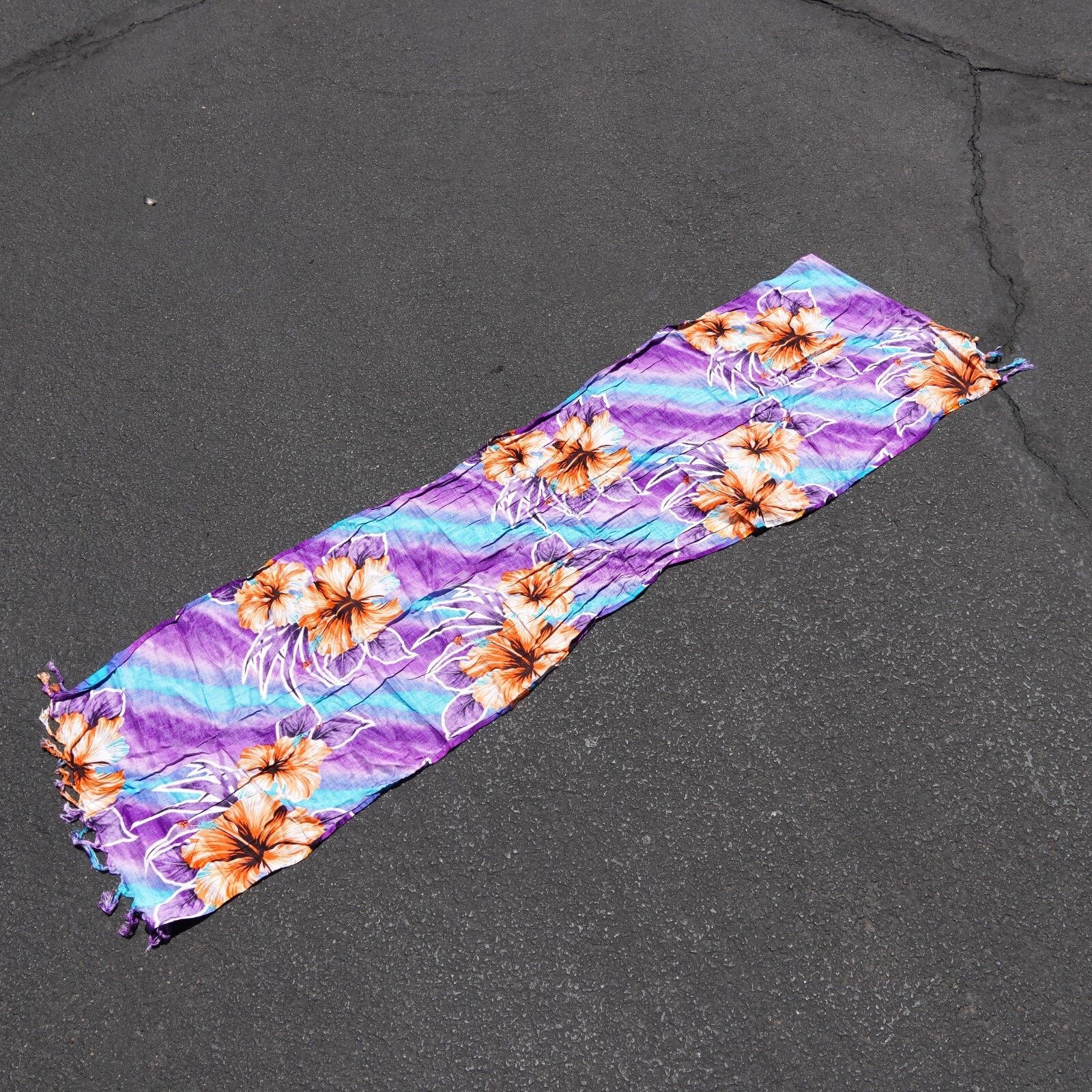 Other Hawaiian Floral Flower Pashmina Scarf Shawl Scarve 60”x16” Size ONE SIZE - 8 Thumbnail