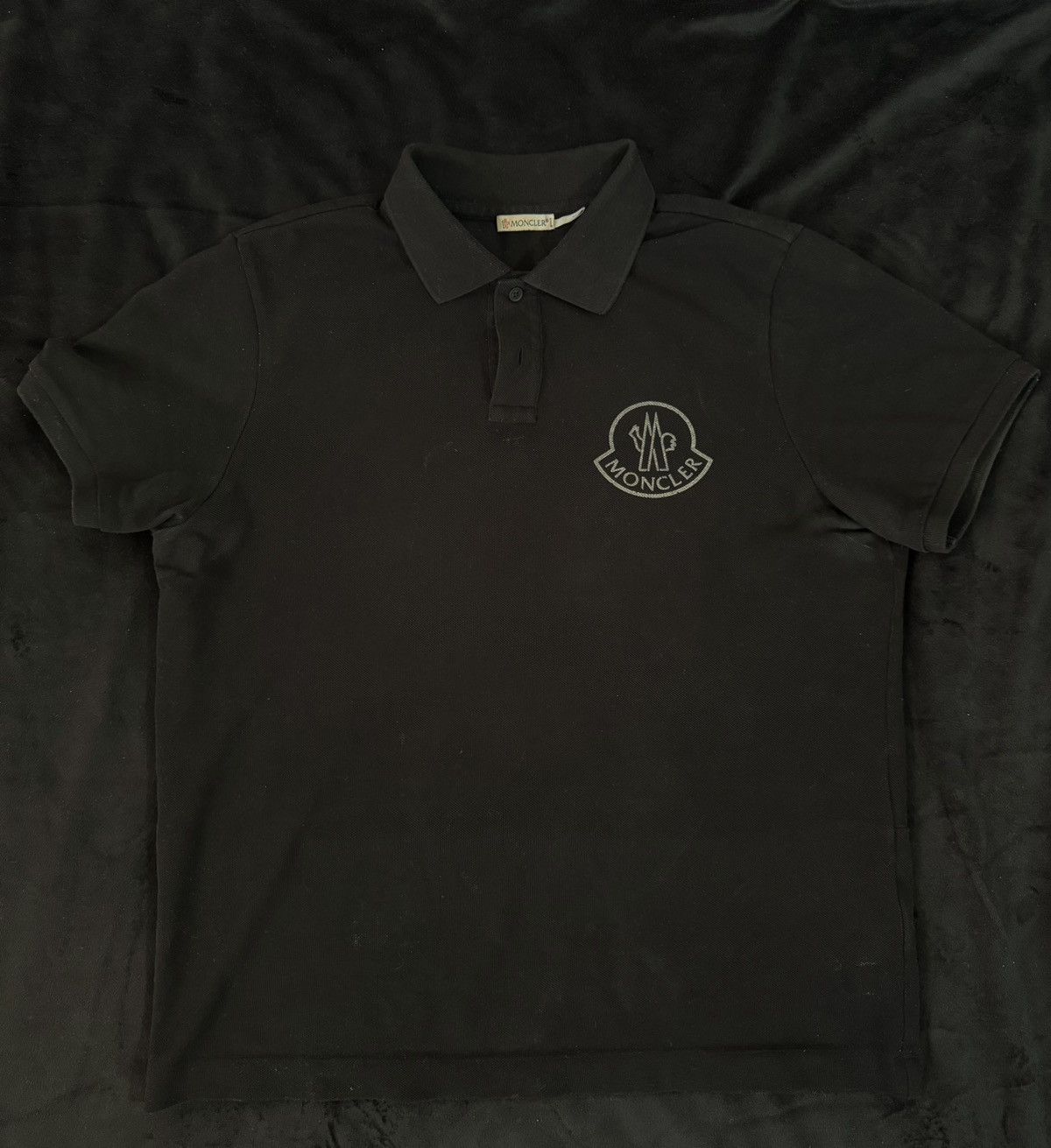 Image of Moncler Black Polo M, Men's (Size Medium)