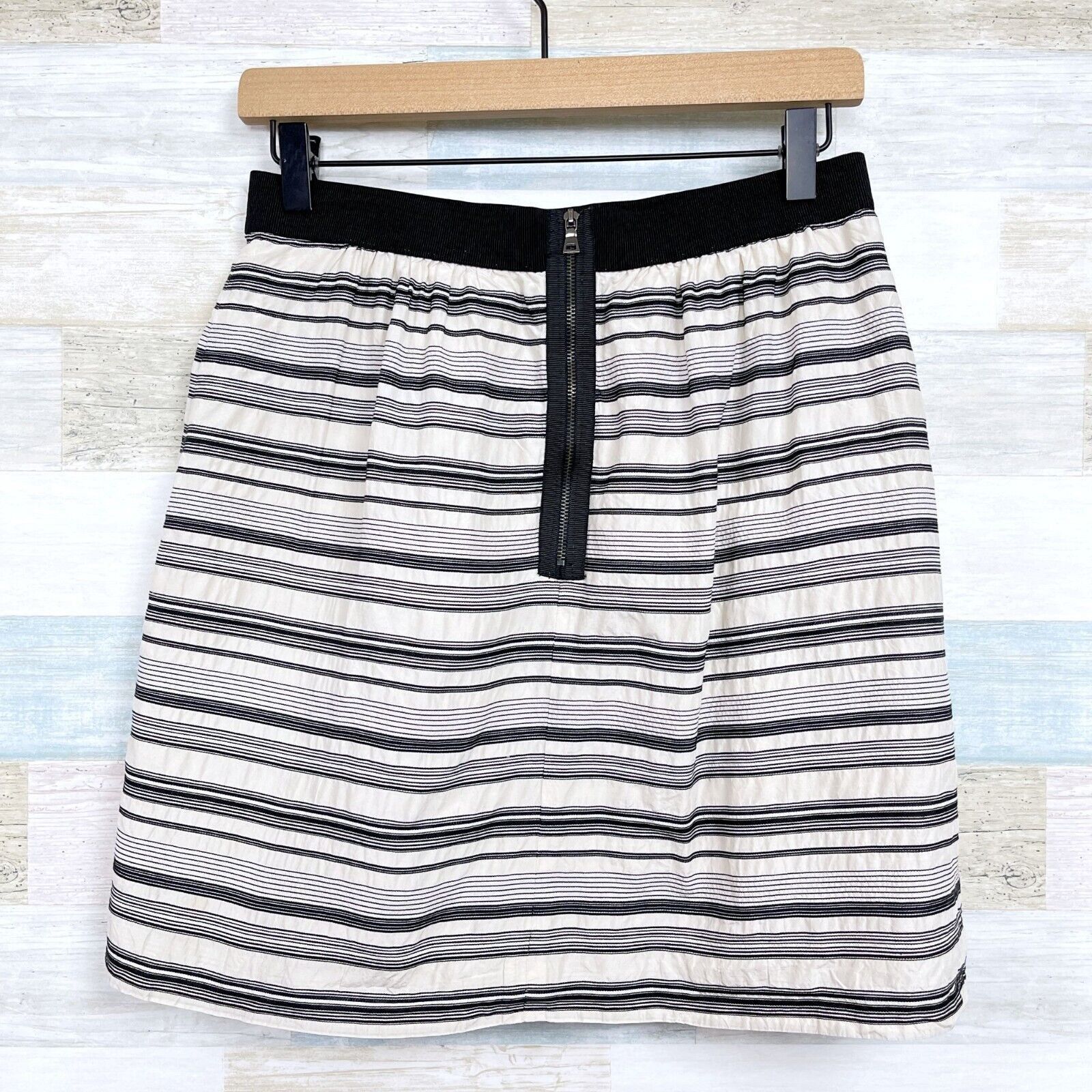 Loft LOFT Silk Blend Banded Waist Striped Skirt Womens 4 Size 27" / US 4 / IT 40 - 2 Thumbnail