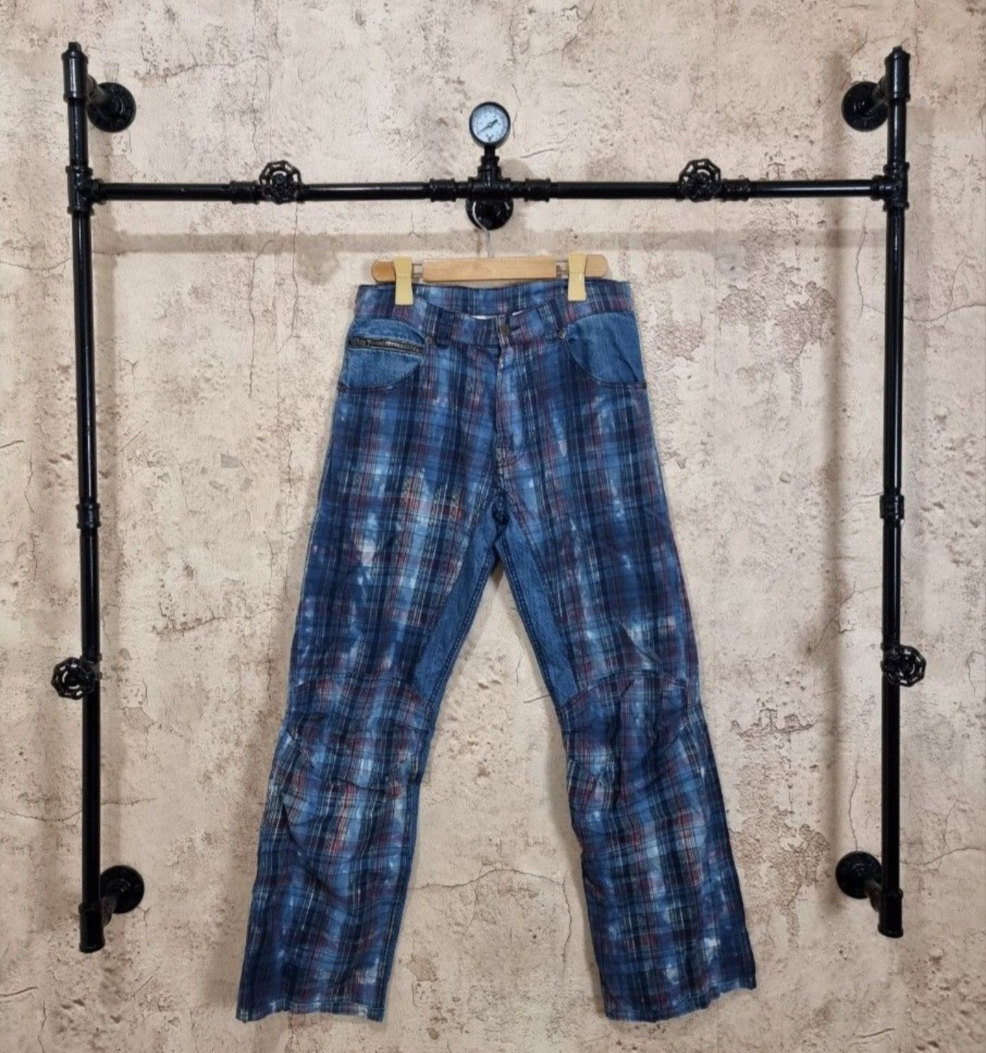 Kenzo Kenzo Homme Vintage checkered denim Pants Size US 30 / EU 46 - 1 Thumbnail