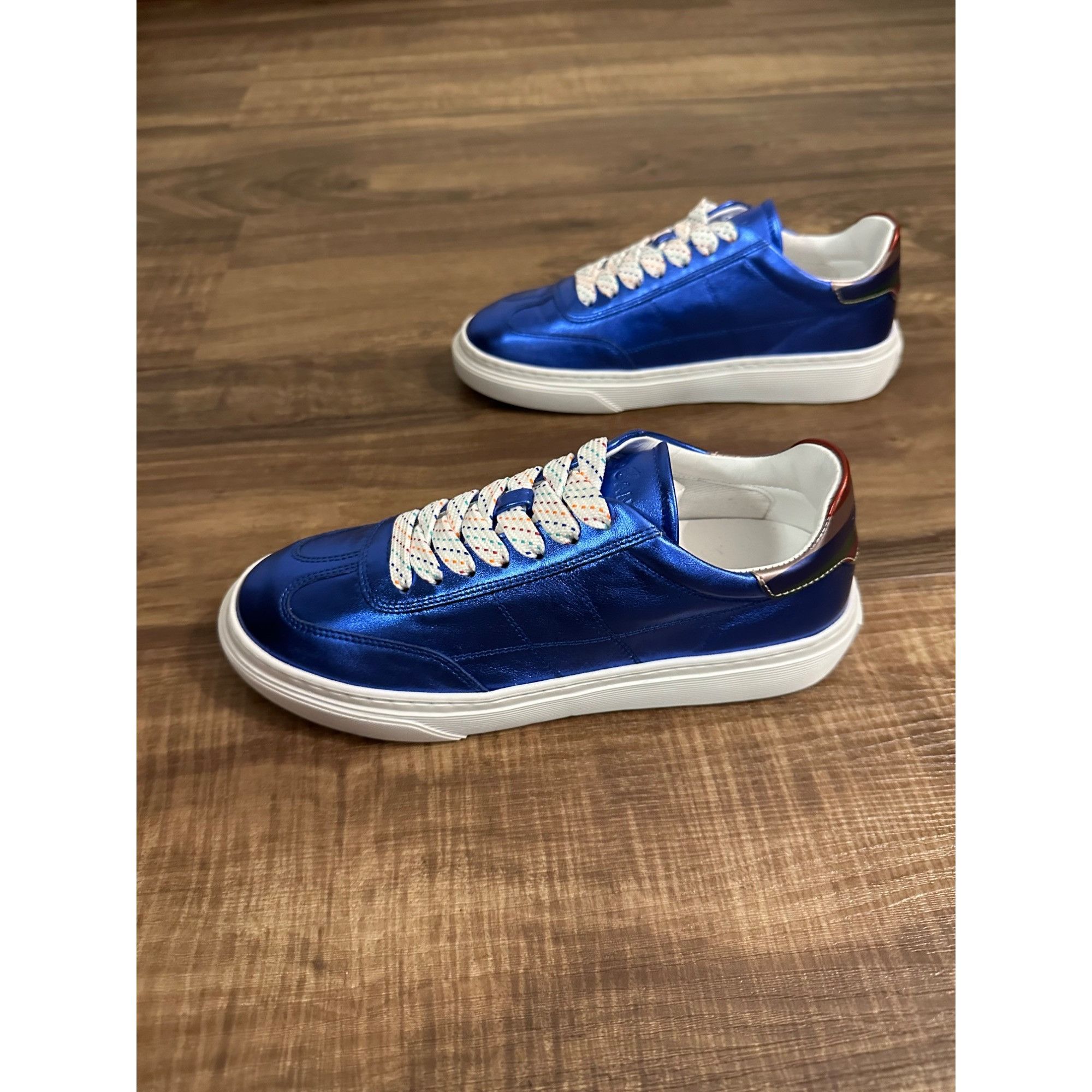 Hogan NWT Hogan Soft Leather Blue laminated effect Sz 35 / US Size Size US 5 / IT 35 - 6 Thumbnail