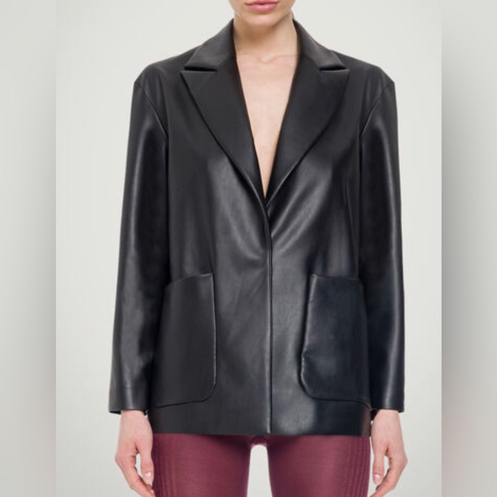 Other Leather-effect single-breasted blazer Size M / US 6-8 / IT 42-44 - 1 Thumbnail