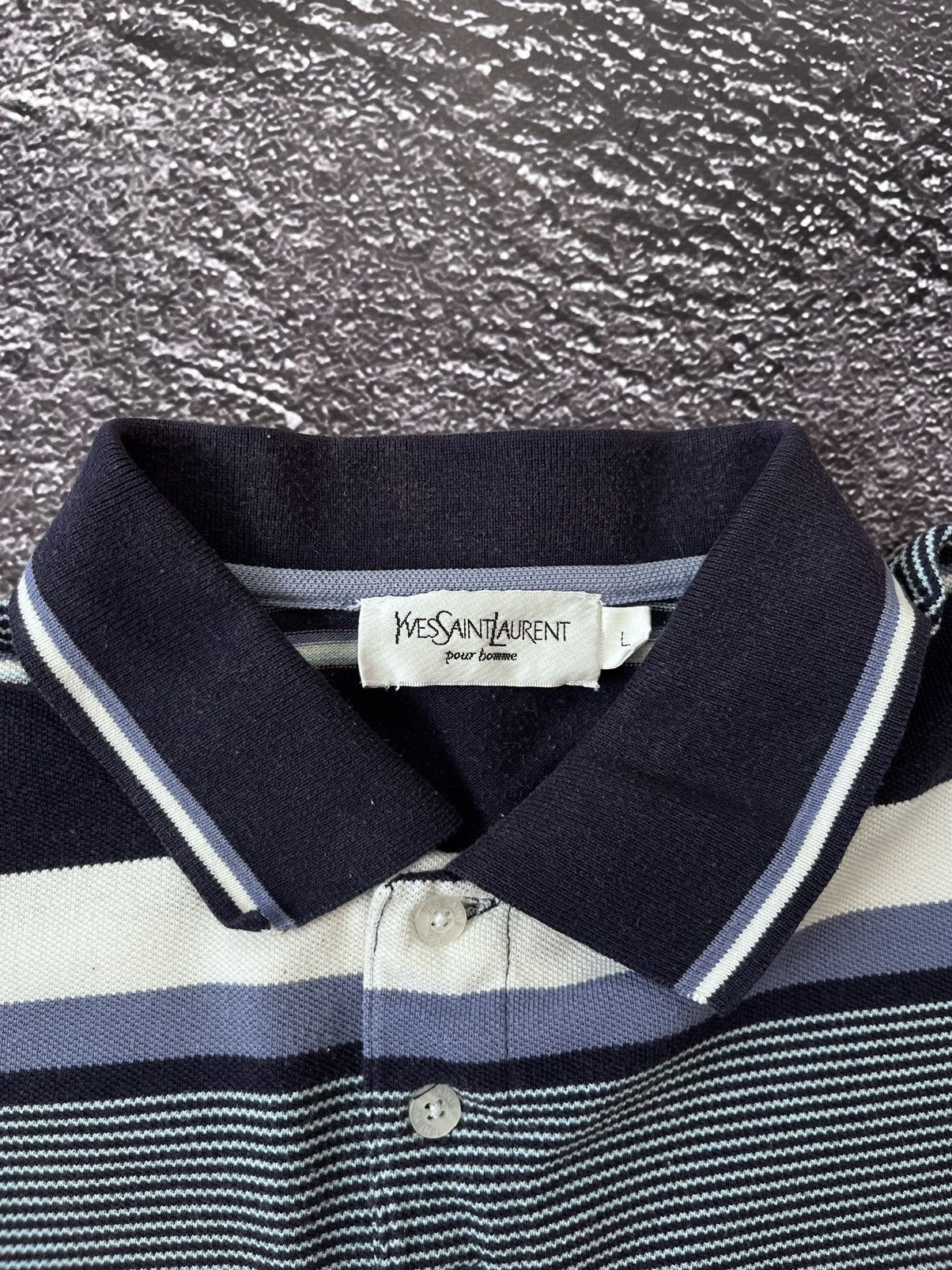 Yves Saint Laurent Yves Saint Laurent Pour Homme Striped Polo Shirt Vintage 90s Size US L / EU 52-54 / 3 - 6 Thumbnail