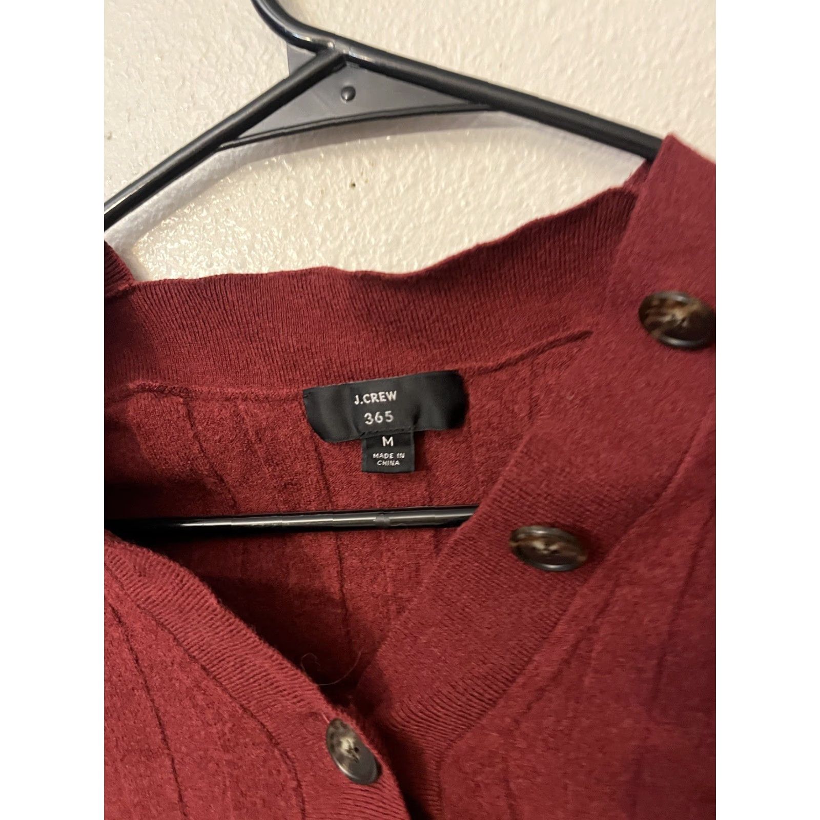 J.Crew J.CREW Sweater Women M V-Neck Pullover Ribbed Knit Burgundy Solid Womens Size M / US 6-8 / IT 42-44 - 2 Thumbnail