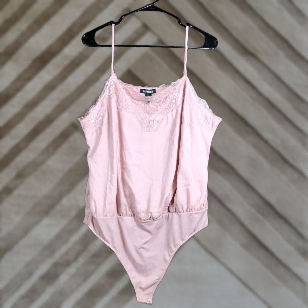 Express Express Bodysuit Pink Lace Tank Top XL Womens Streetwear Conscious Stretch Size XL / US 12-14 / IT 48-50 - 1 Thumbnail