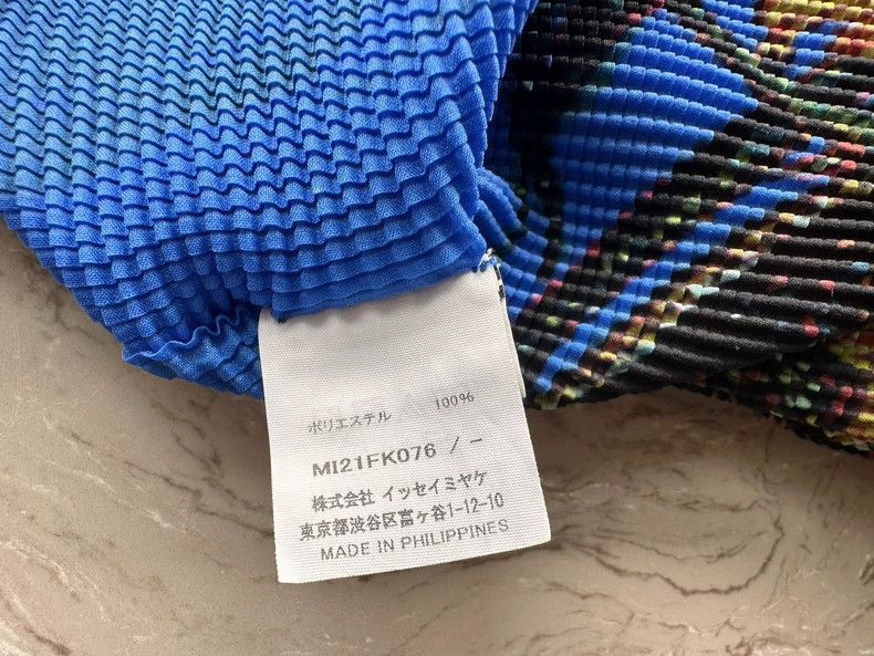 Issey Miyake issey miyake size:one size Patterned blue pleated short sl Size XXS / US 00 / IT 34 - 4 Thumbnail