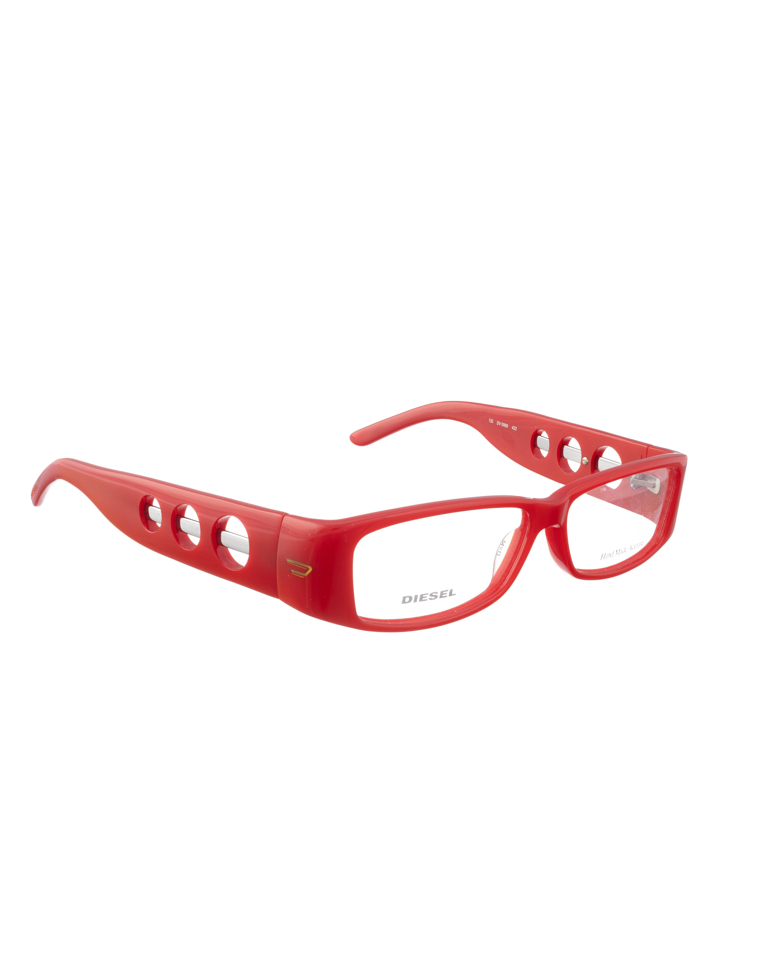 Diesel Diesel 00S Red Plastic Glasses with Circle Cut Outs Size ONE SIZE - 2 Thumbnail