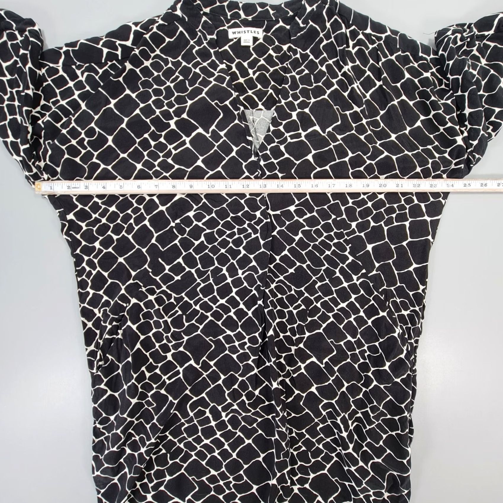 Whistles Whistles Dress Black Mini Snake Pattern V-Neck Short Length Womens Small Size 28" / US 6 / IT 42 - 4 Thumbnail