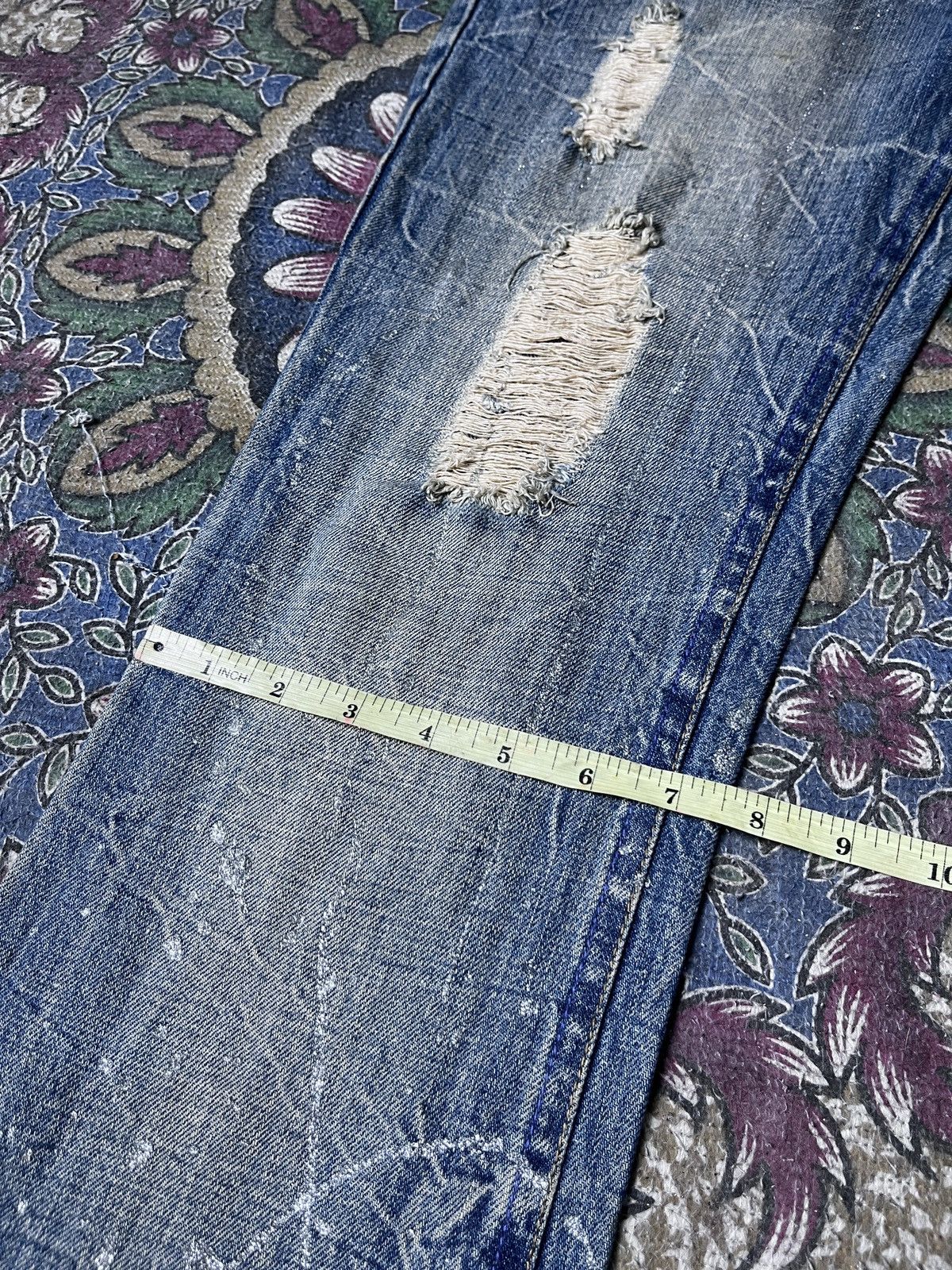 Japanese Brand Midas Distressed Crash flare demin Size US 30 / EU 46 - 13 Thumbnail