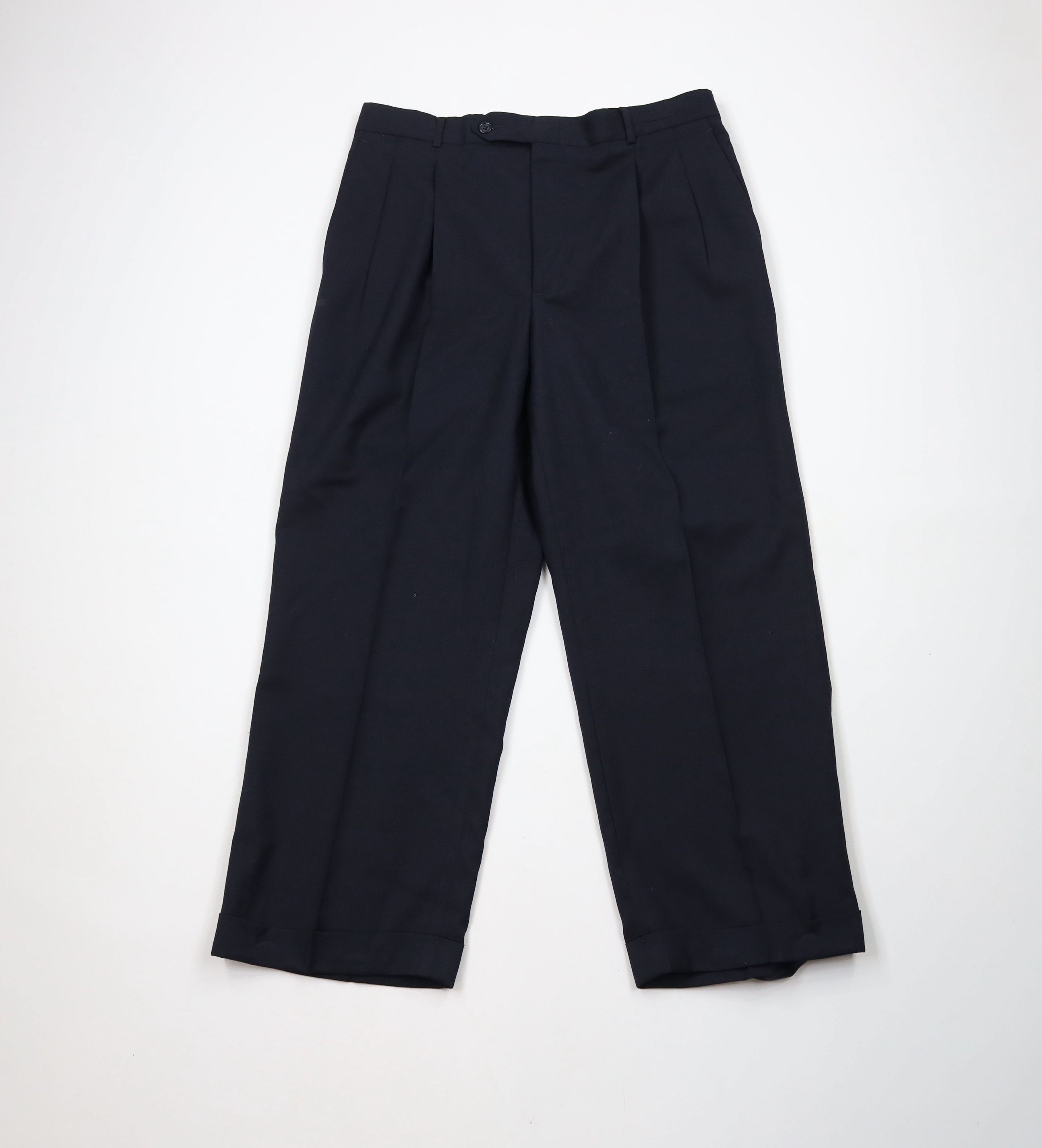 Vintage Vintage 90s Streetwear Herringbone Wool Wide Leg Chino Pants Size US 32 / EU 48 - 1 Thumbnail