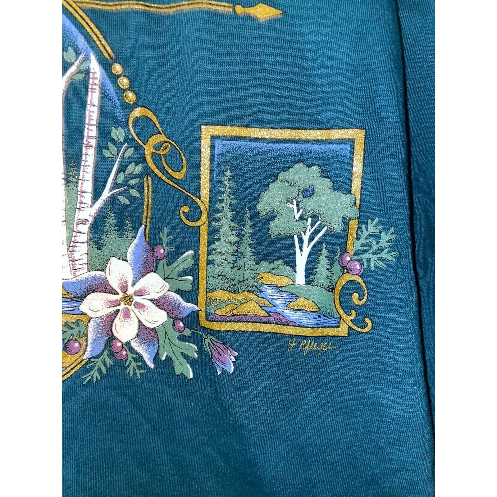 Jerzees Vintage Virginia Shirt Mountains Mountain Green Tee VTG 90s Size US L / EU 52-54 / 3 - 5 Thumbnail