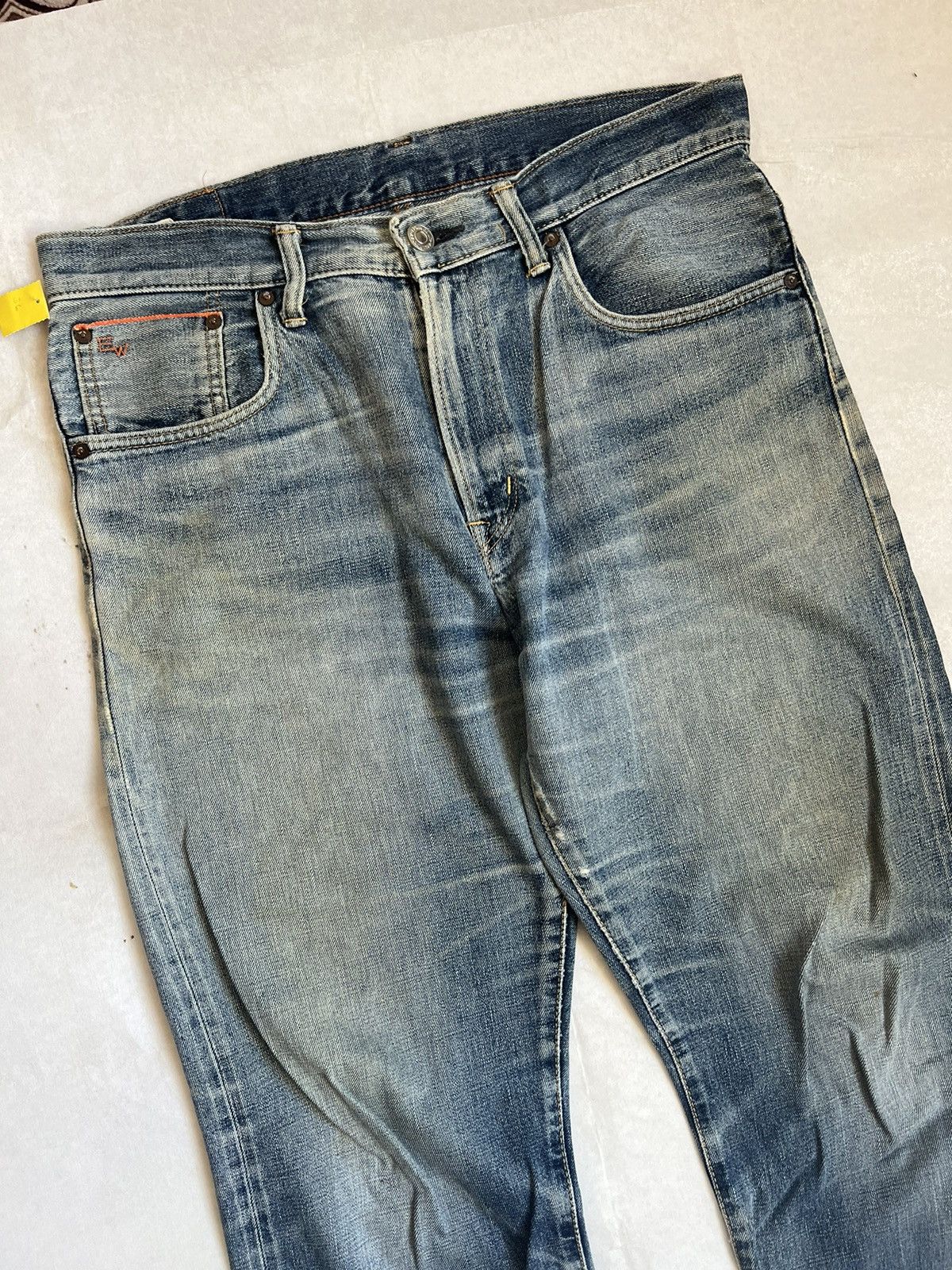 Edwin Edwin 505z Orange Selvedge Distressed Denim Size US 37 - 5 Thumbnail
