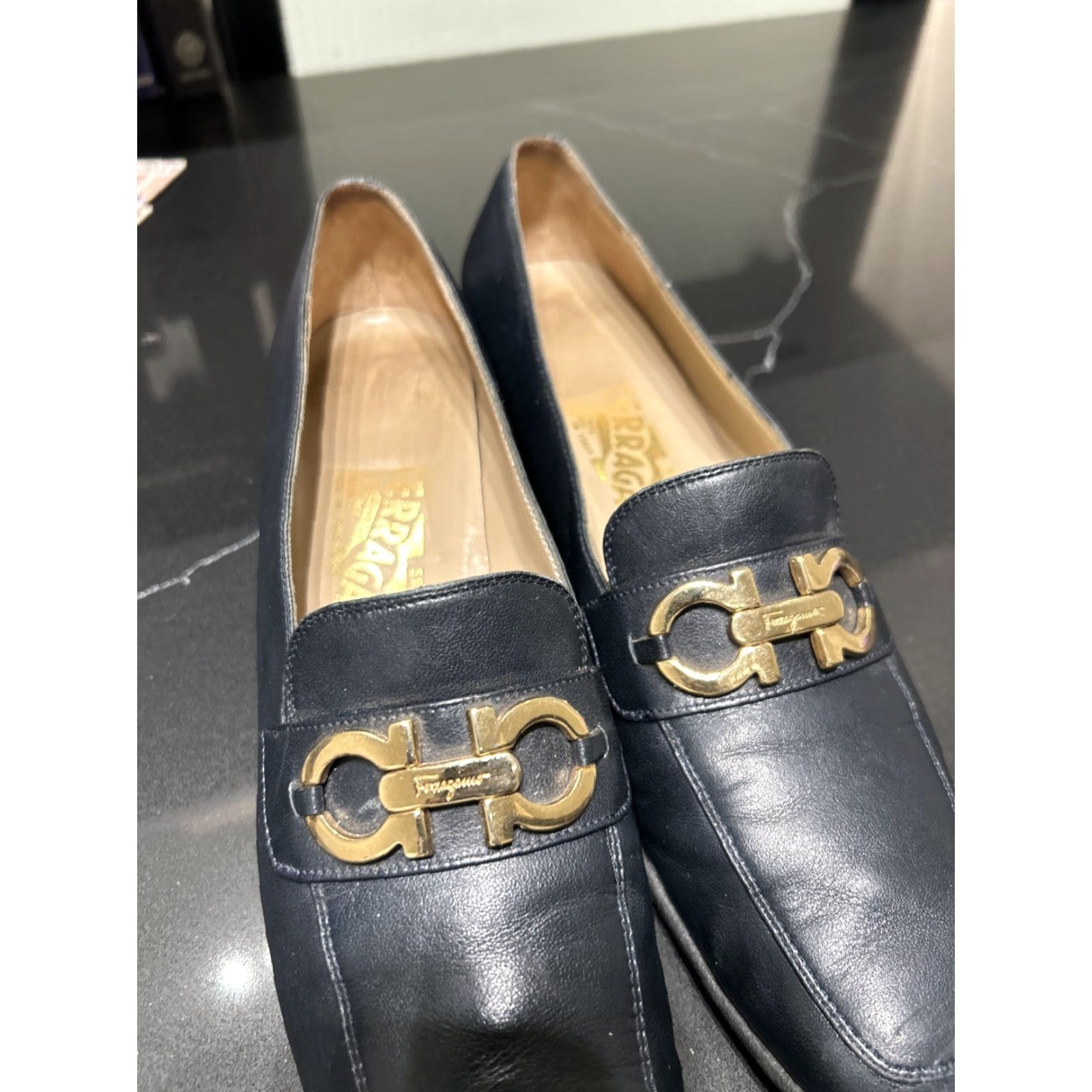 Salvatore Ferragamo **Ferragamo Blue Women's Classic Loafer 8.5 Navy Leather** User: **Ferragamo Blue Women's Classic Loafer Size 8.5 Leather** Size US 9 / IT 39 - 4 Thumbnail