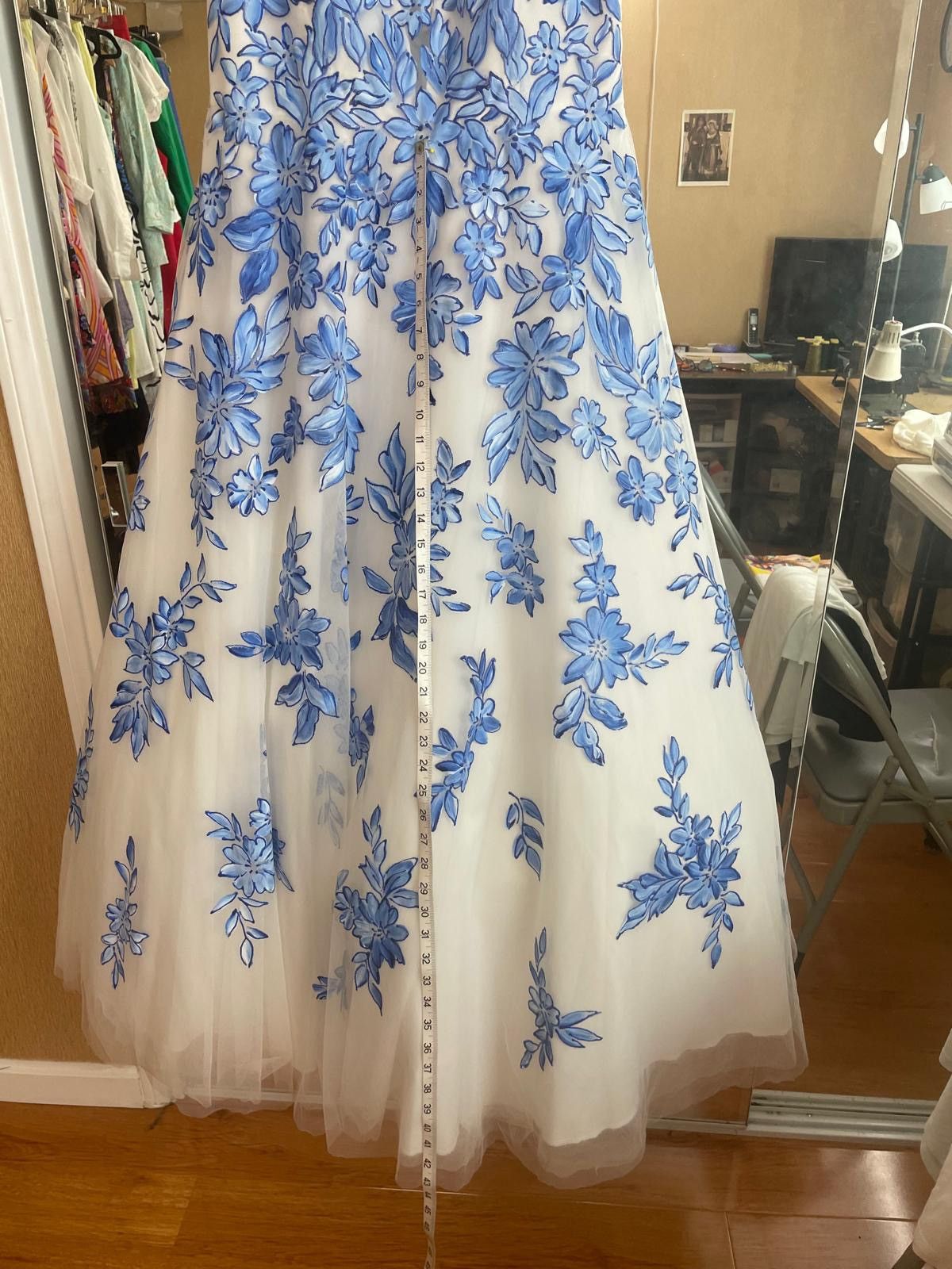 Other White and blue floral embroidered dress Size XL / US 12-14 / IT 48-50 - 6 Thumbnail