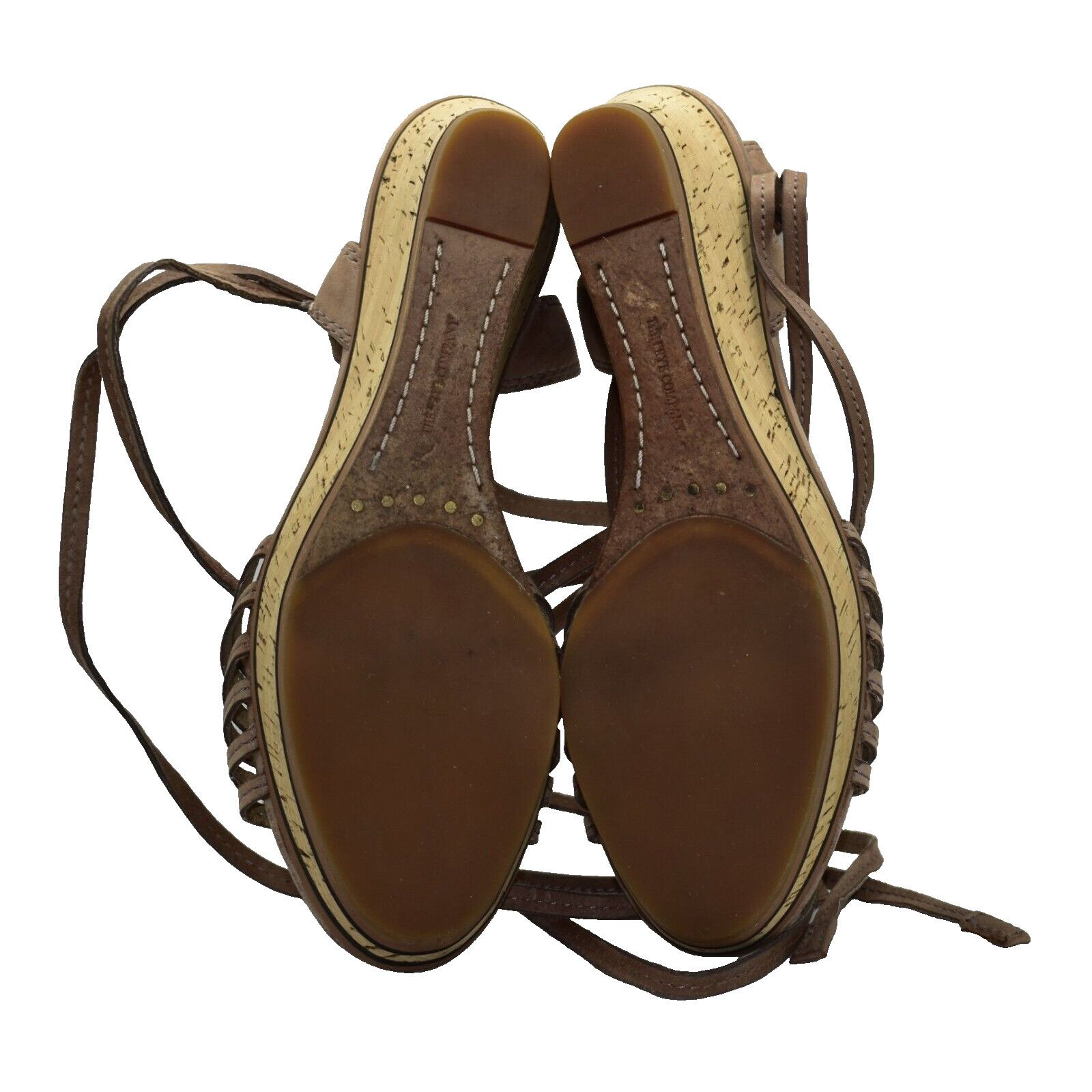 Frye FRYE Carlie Brown Leather Strappy Wedge Platform Shoes Sz 8M Size US 8 / IT 38 - 5 Thumbnail
