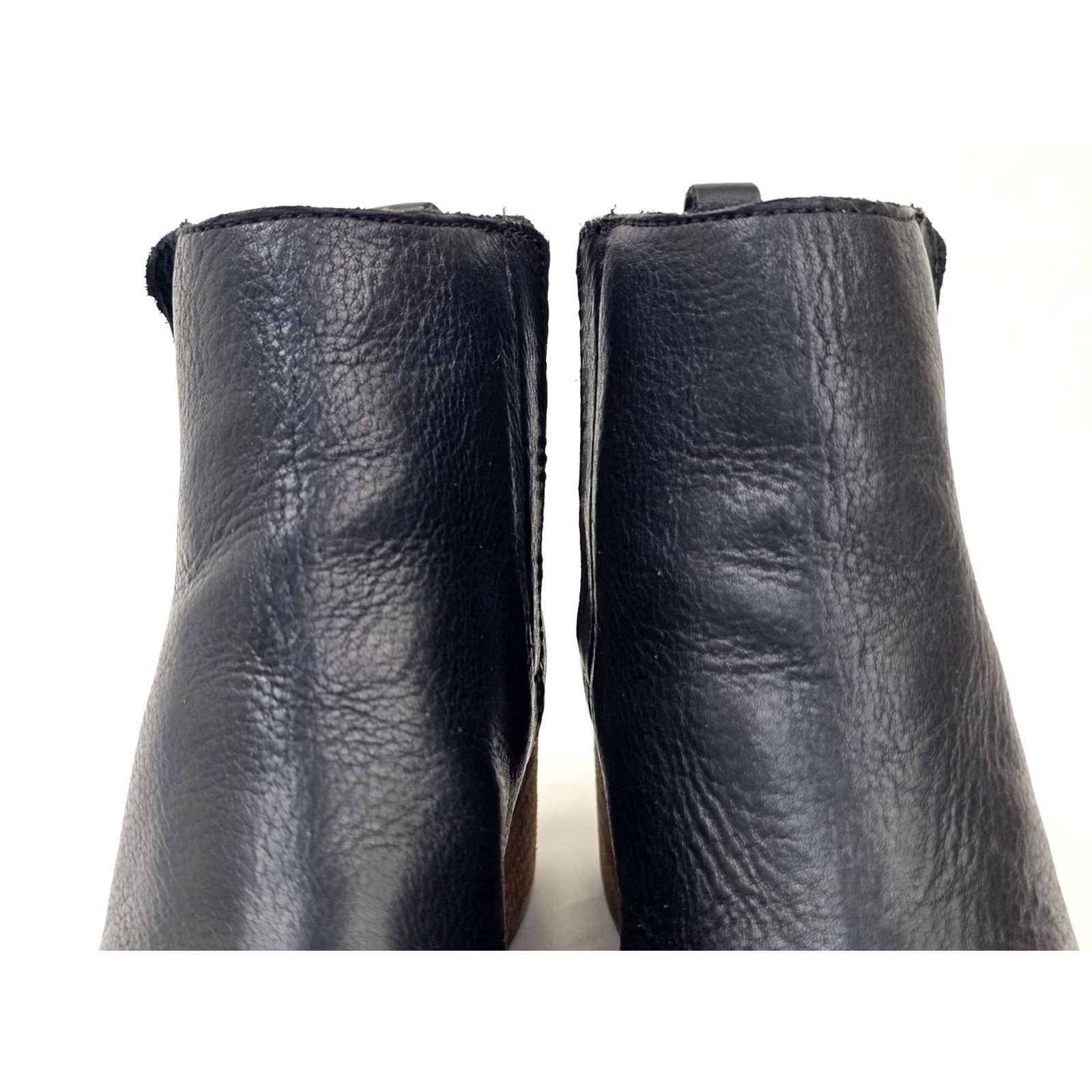 Vintage Kork-Ease Mindo Boots Womens 7 M Black Leather Pull On Ankle Heel 1.75" Block Bootie Size US 7 / IT 37 - 5 Thumbnail
