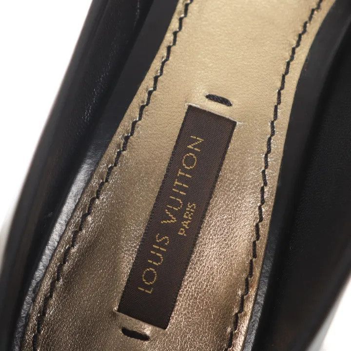 Louis Vuitton Louis Vuitton Black Leather Pointed High Heels -2508 Size US 6 / IT 36 - 7 Thumbnail