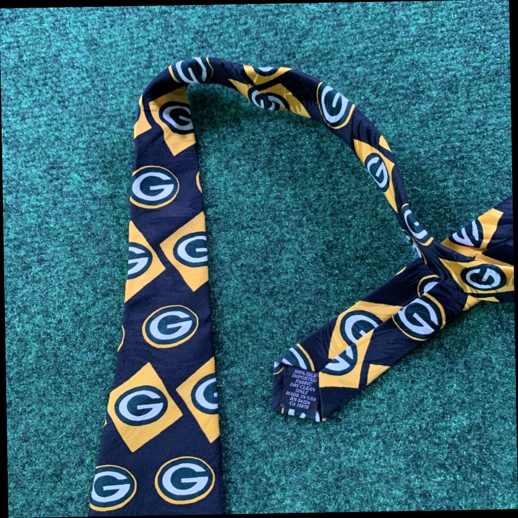 Vintage Vintage Green Bay Packers RM Sport 100% Silk Mens Neck Tie Made in the USA 1995 Size ONE SIZE - 4 Thumbnail