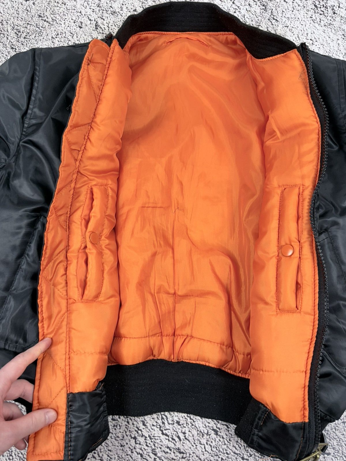 Japanese Brand Mil-Tec US MA1 Flight Bomber Jacket Black Orange S Size US S / EU 44-46 / 1 - 8 Thumbnail
